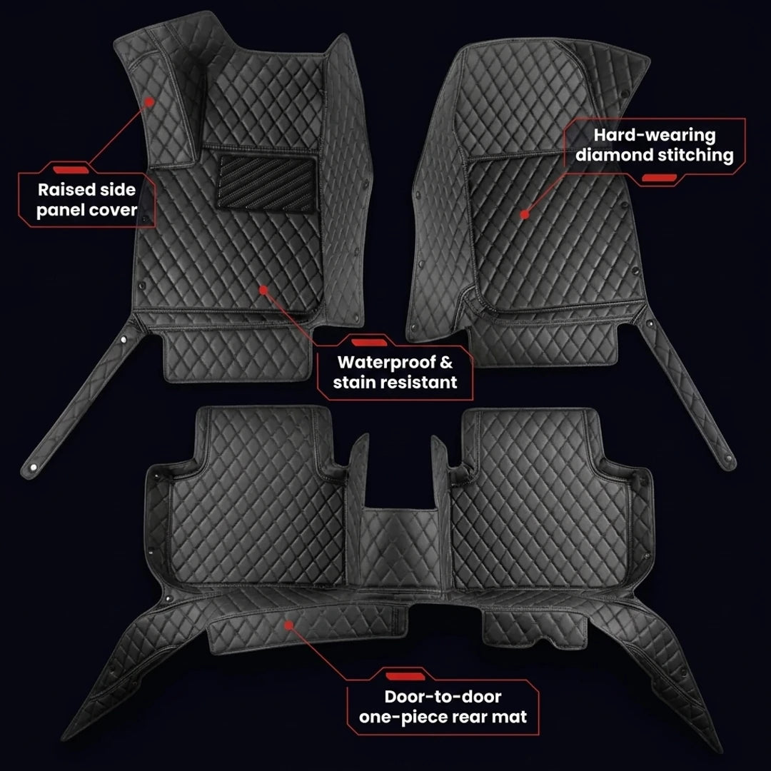 Tapis d'auto sur mesure Diamond - Tout noir