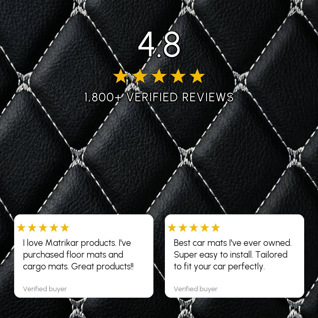 Tapis d'auto sur mesure Diamond - Surpiqûres noir et blanc