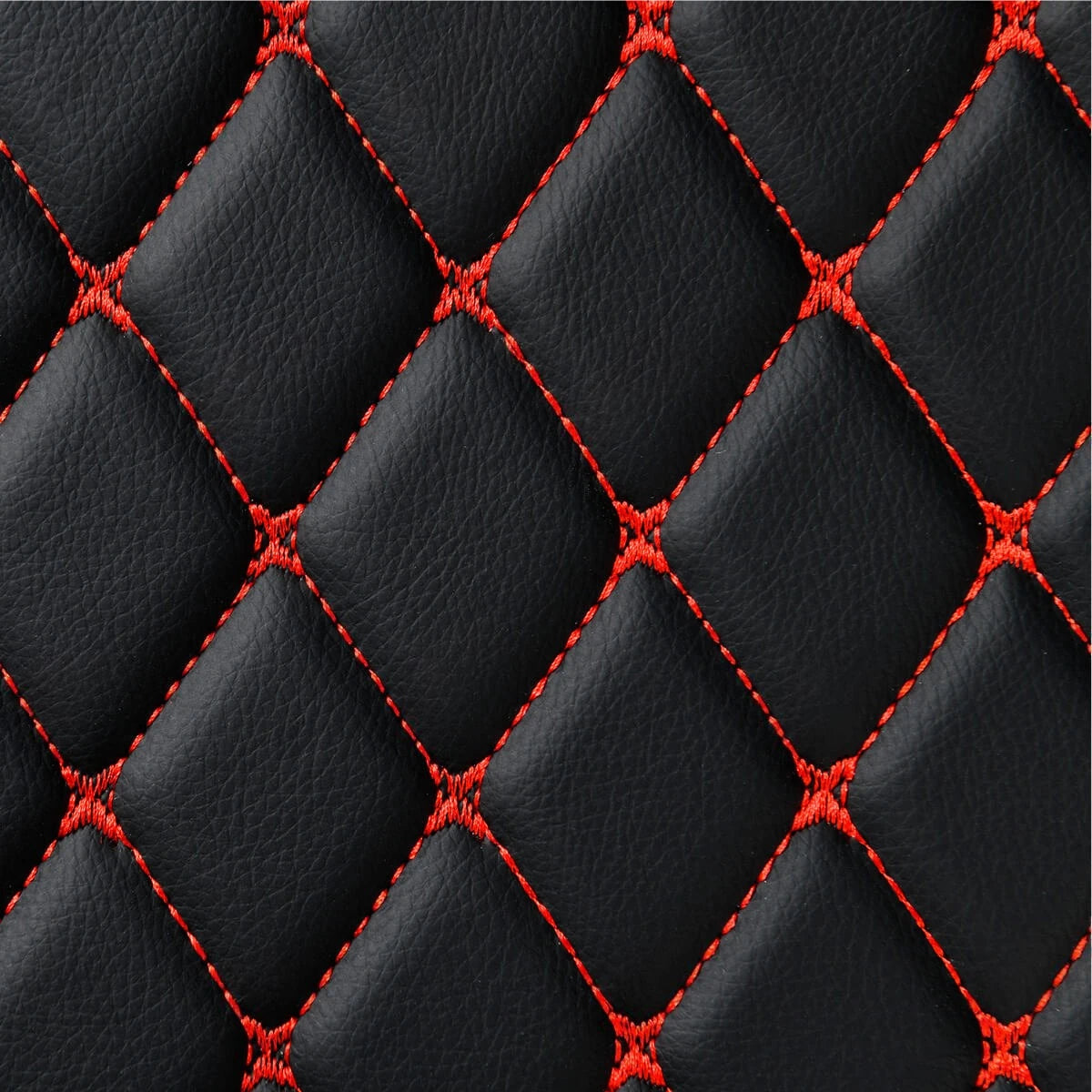 Tapis d'auto sur mesure Diamond - Noir et surpiqûres rouges