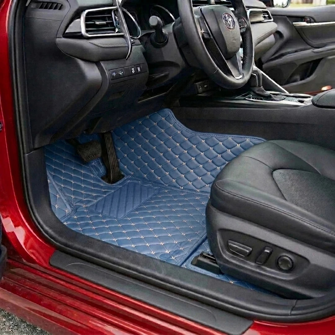 Matrikar Diamond Series custom fit car mats in Vintage Blue fitted in a Toyota Camry
