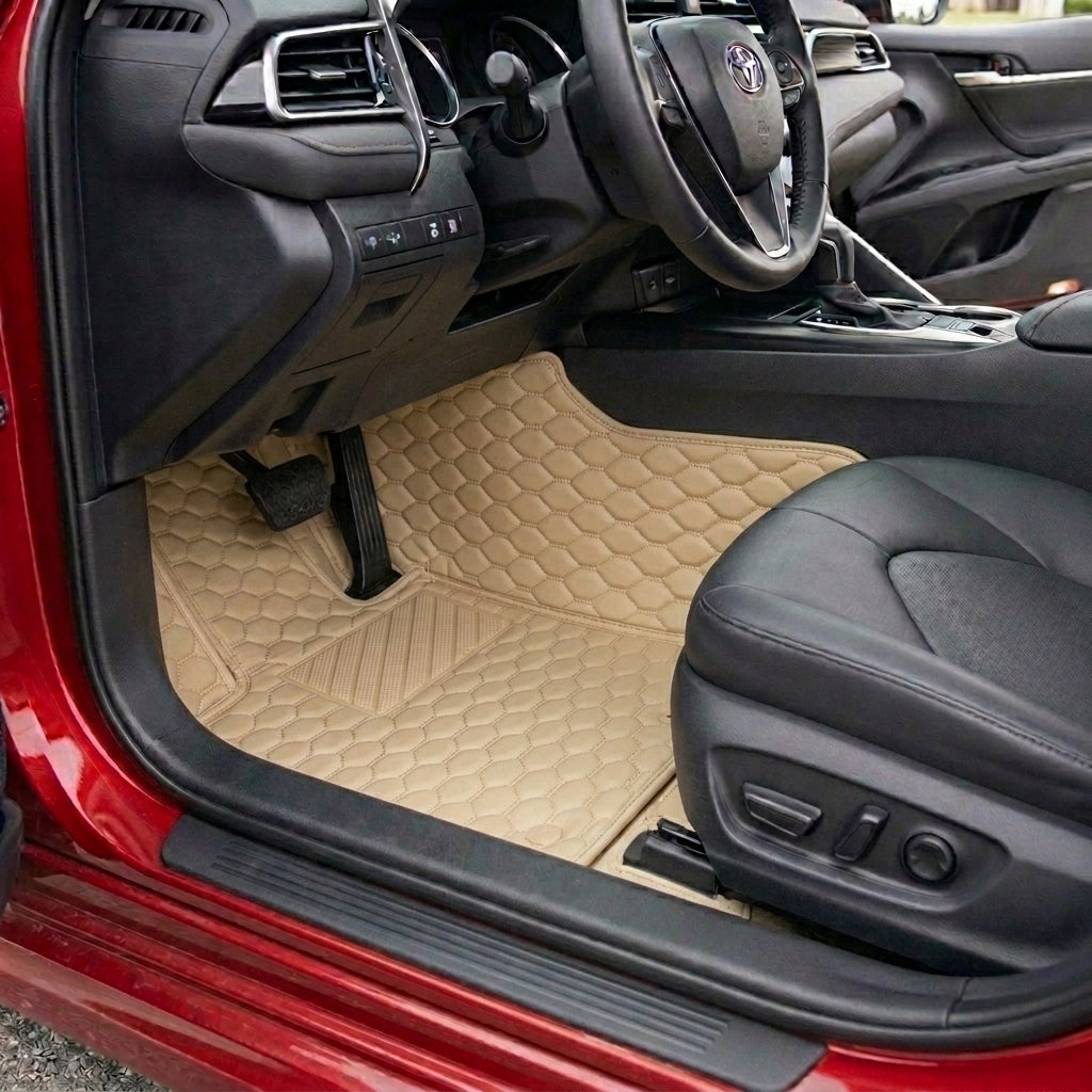 Tapis d'auto sur mesure Hexa - Beige crème