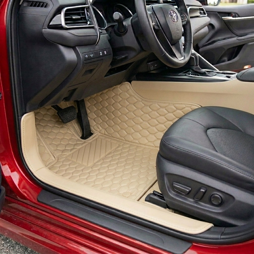 Tapis d'auto sur mesure Hexa - Beige crème
