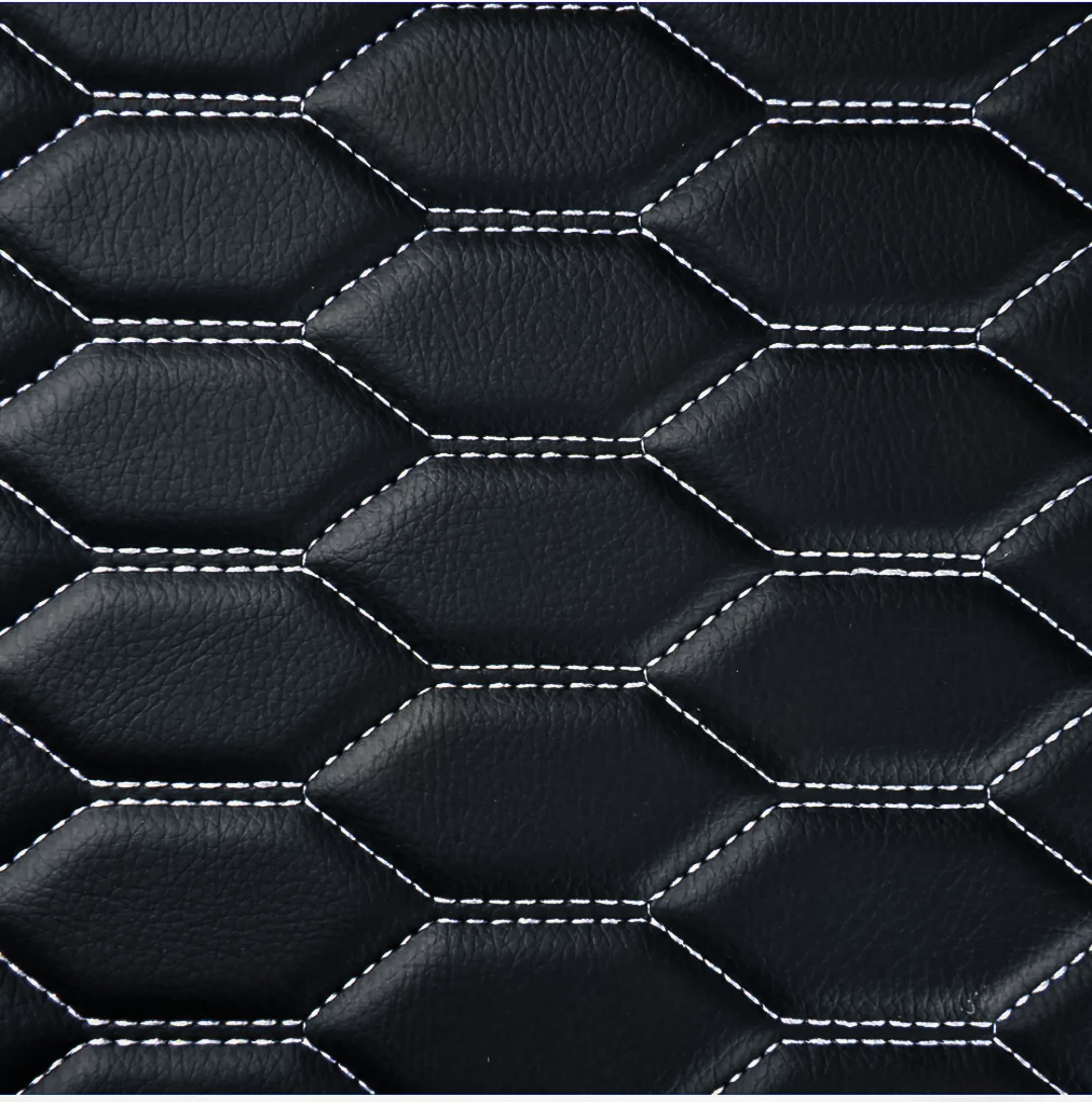 Hexa Series Custom Fit Trunk Mats - Black & White Stitching
