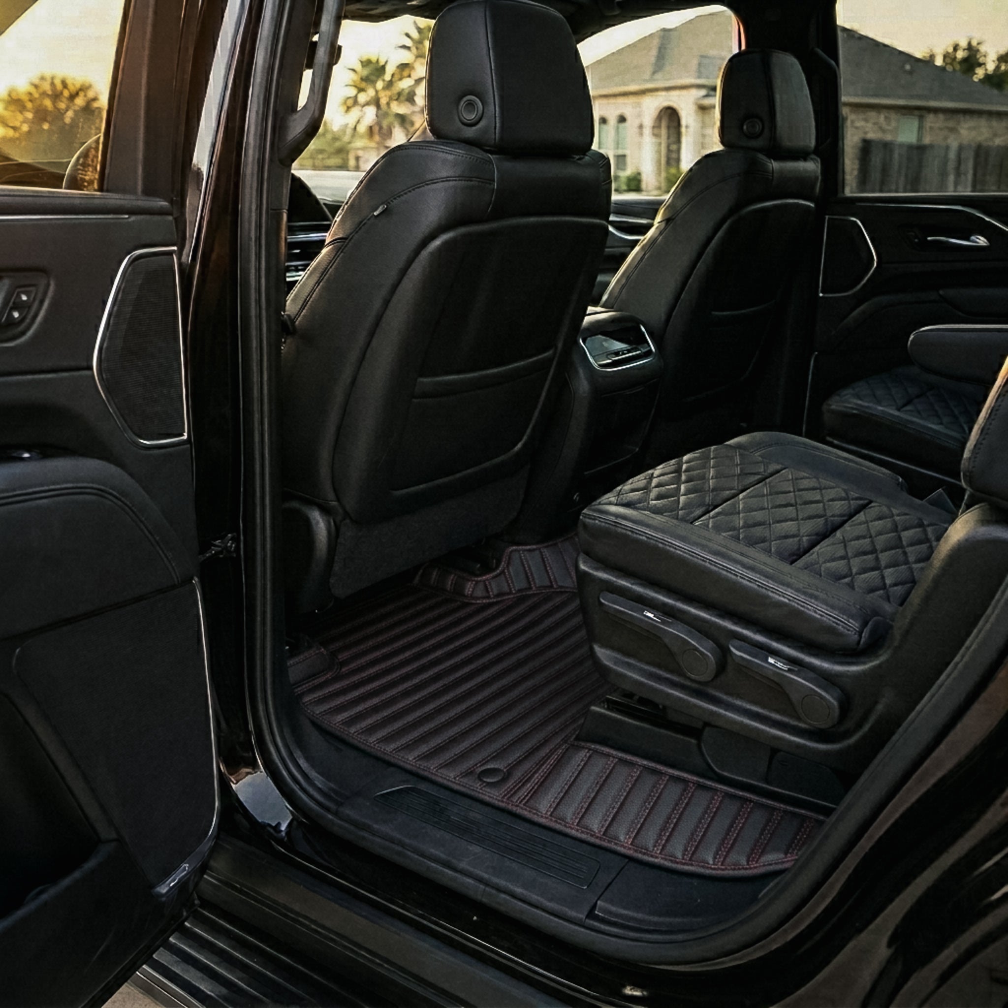 Ribbed Series Custom Fit Car Mats - Black & Red