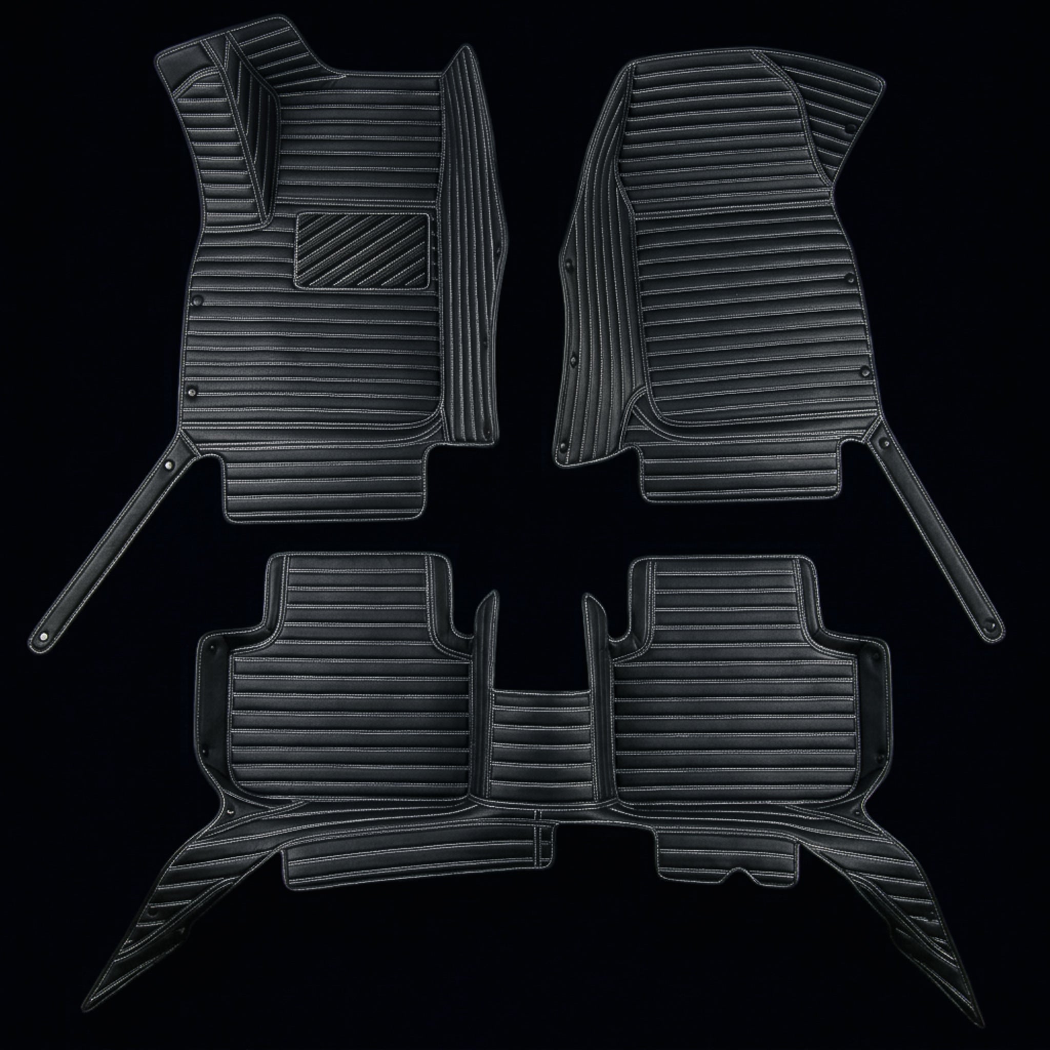 Ribbed Series Custom Fit Car Mats - Black & White