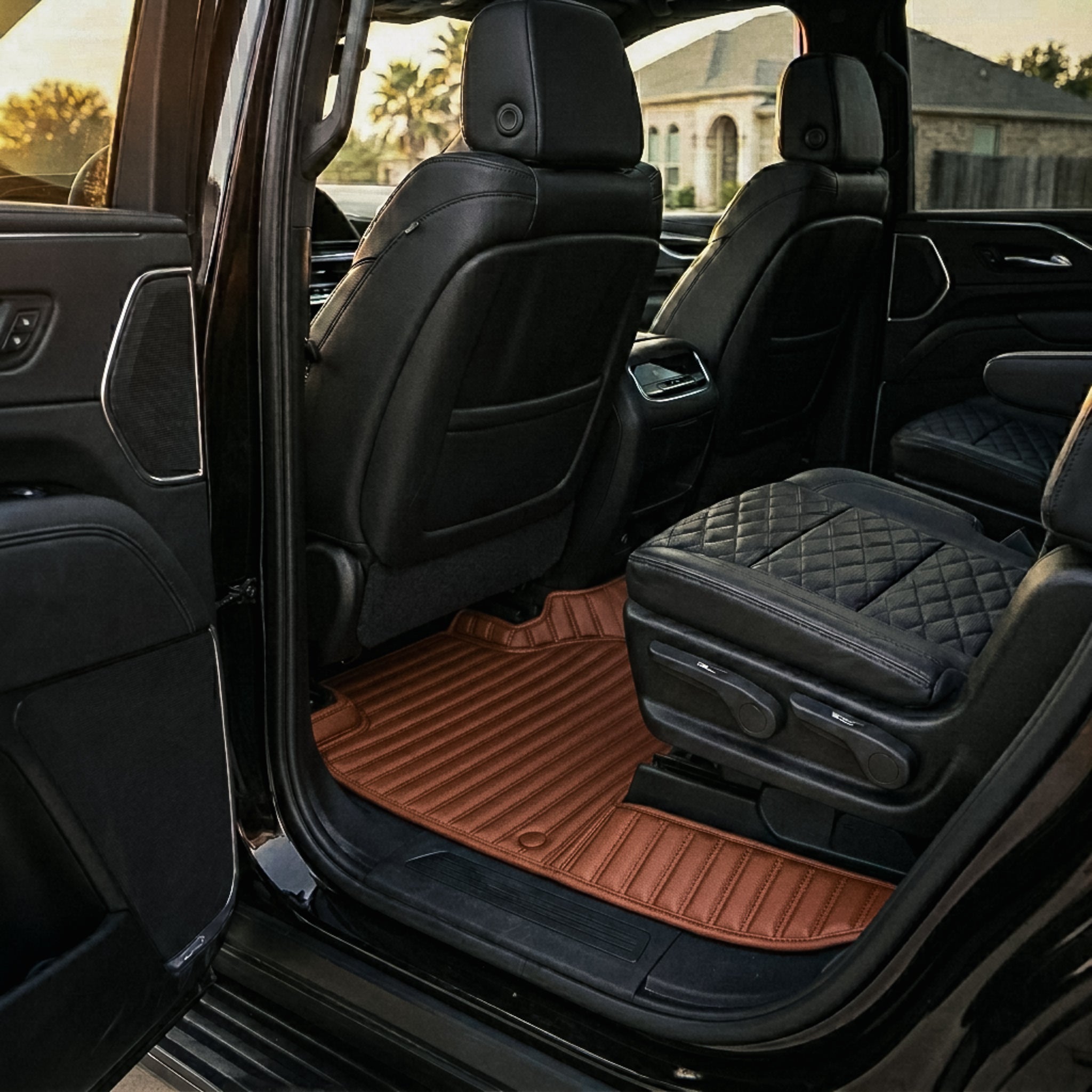 Ribbed Series Custom Fit Car Mats - Caramel Brown