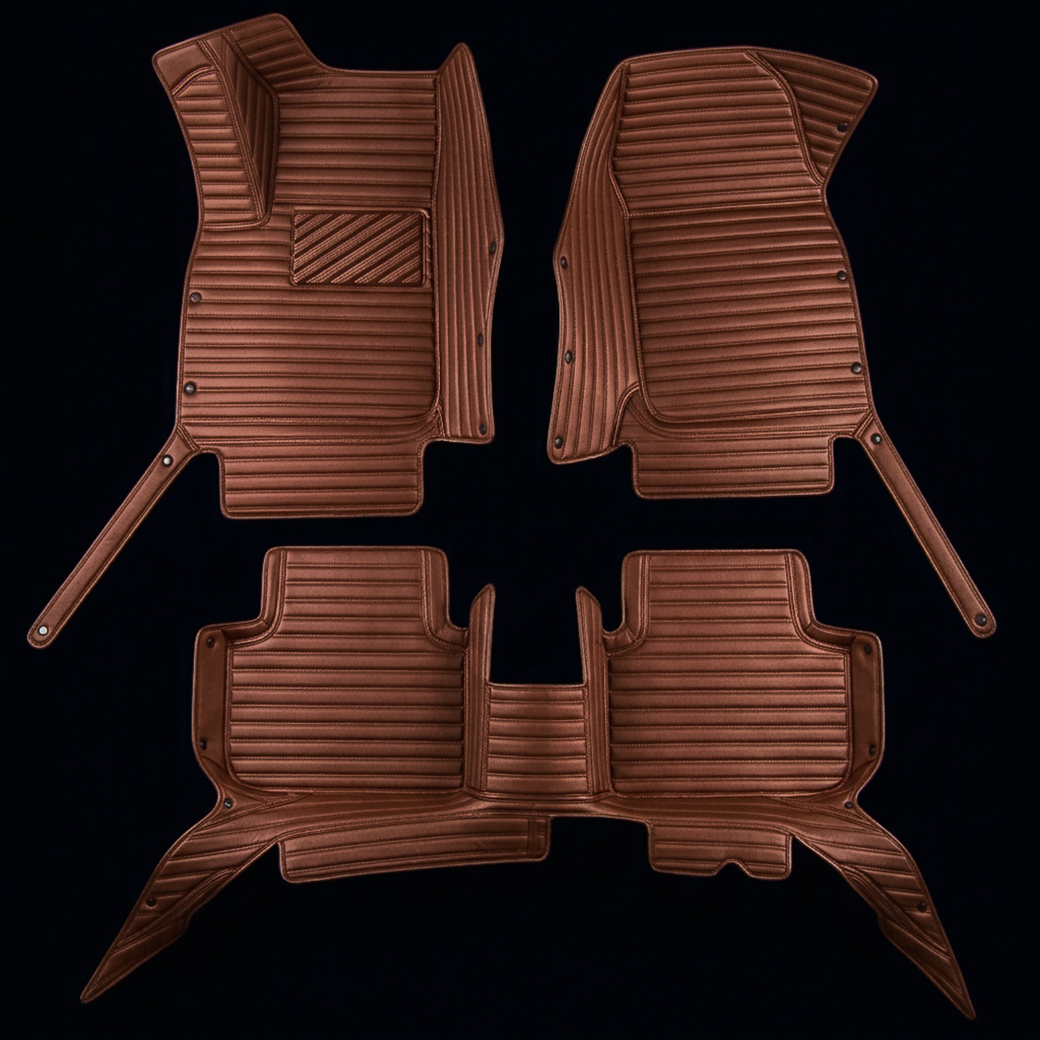 Ribbed Series Custom Fit Car Mats - Caramel Brown