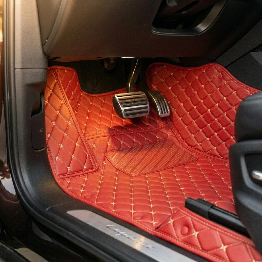 Tapis d'auto sur mesure Diamond - Rouge Ferrari