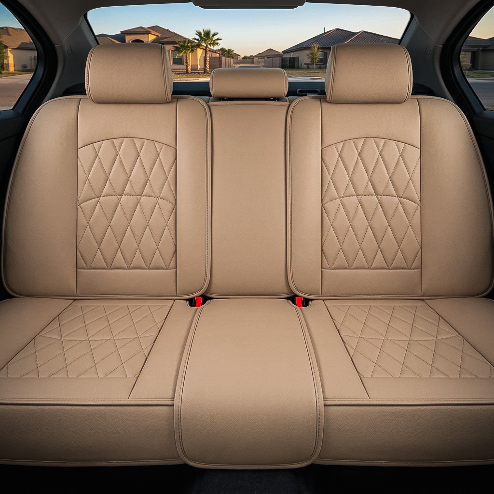 Diamond Luxe Series Custom Fit Seat Covers - Beige