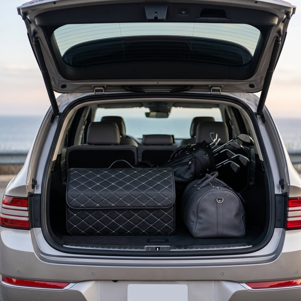 Premium Trunk Organizers - White Stitching