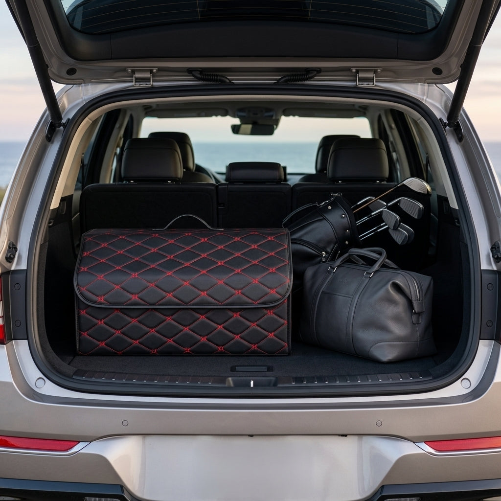 Premium Trunk Organizers - Red Stitching
