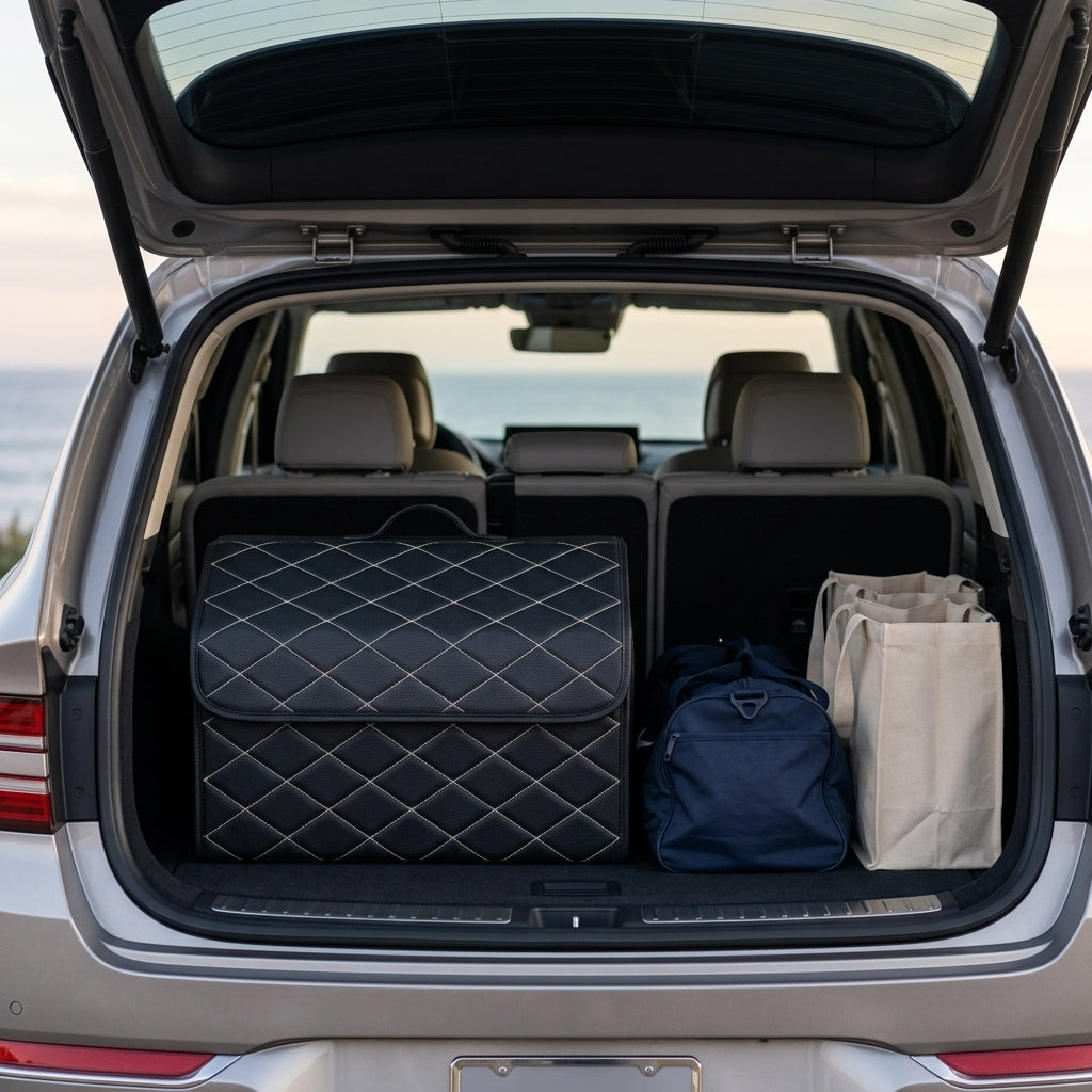 Premium Trunk Organizers - White Stitching