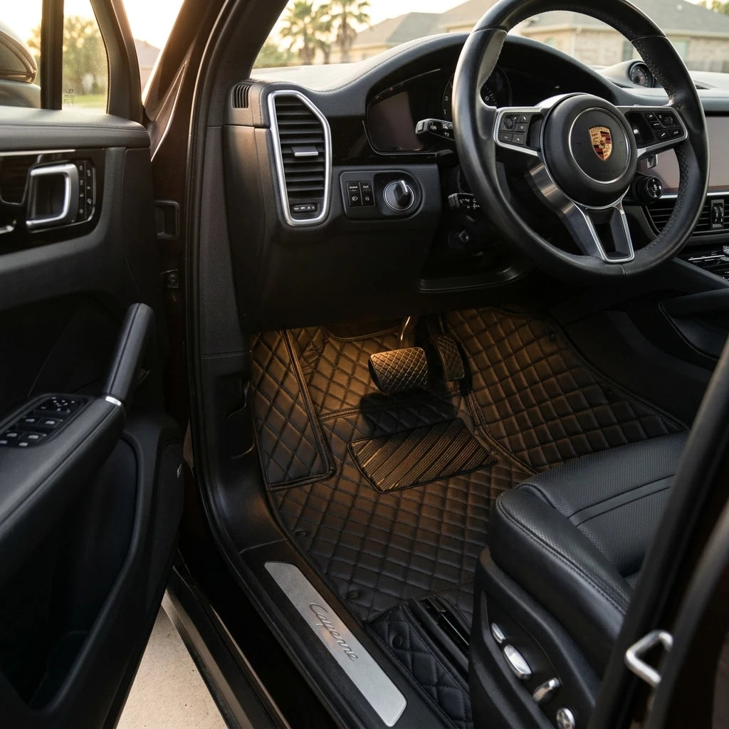 All Black - Diamond — Diamond Black and Red mat set