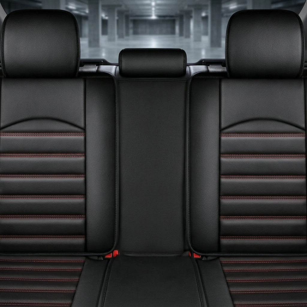 Ribbed Sport Series Custom Fit Seat Covers - Black & Red
