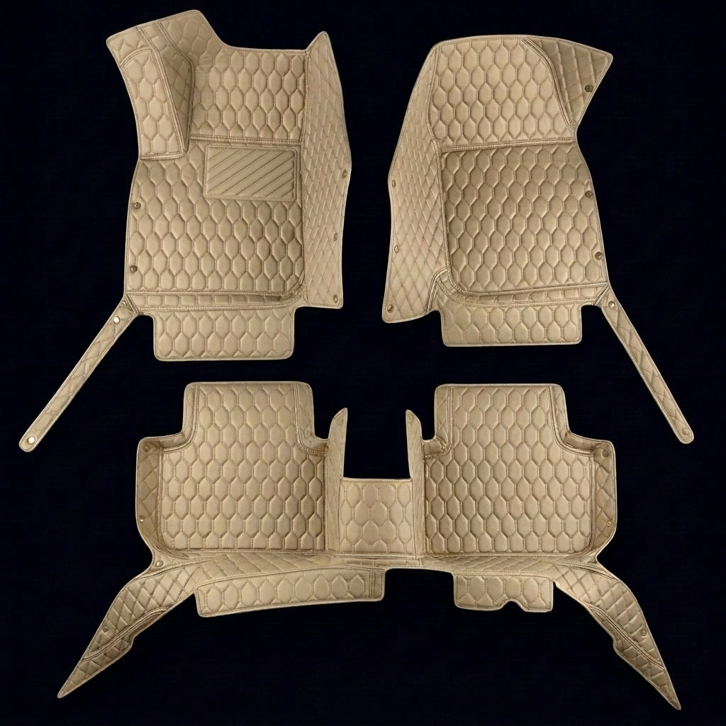Tapis d'auto sur mesure Hexa - Beige crème