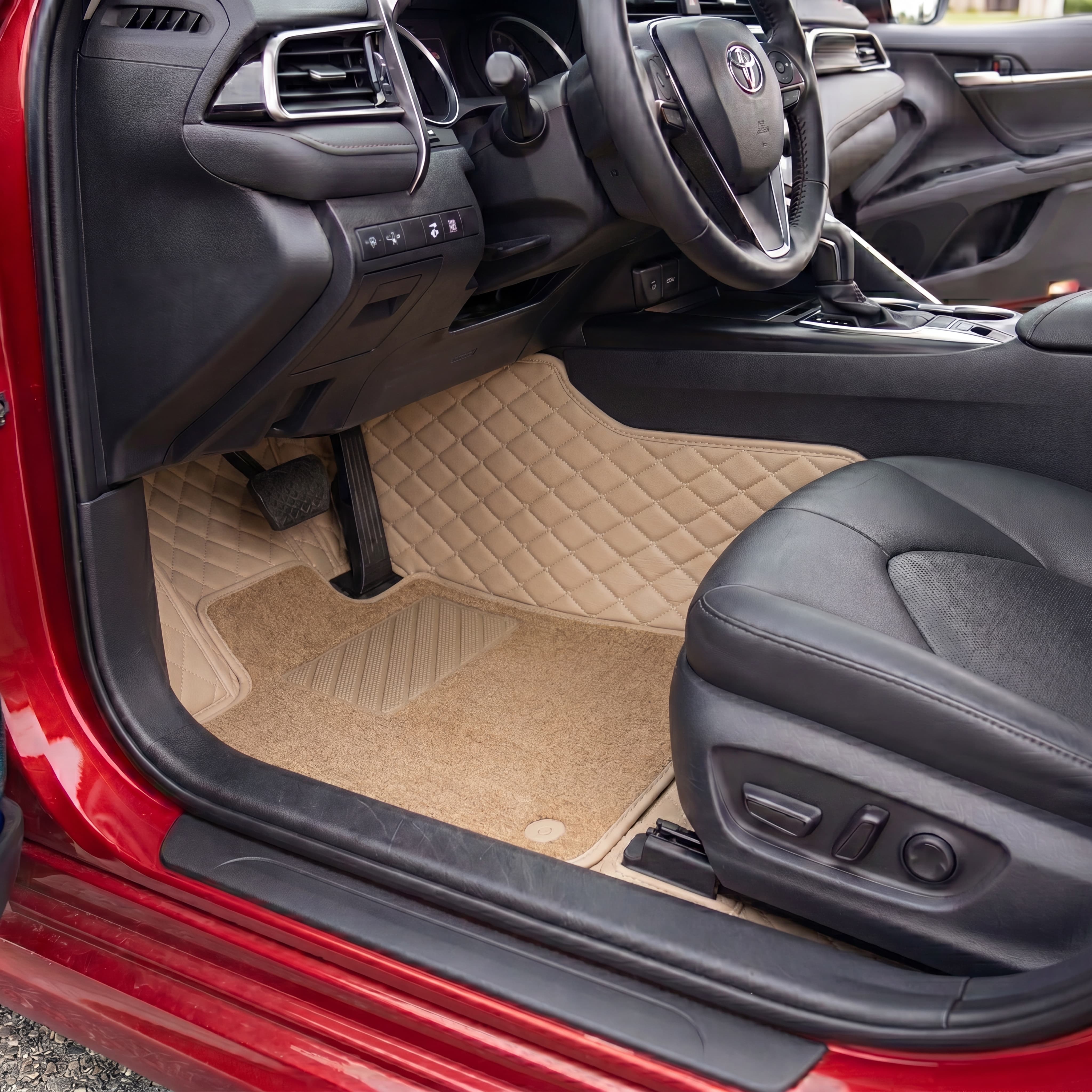 Dual-Layer Series Custom Fit Car Mats - Cream Beige & Beige Top Carpet