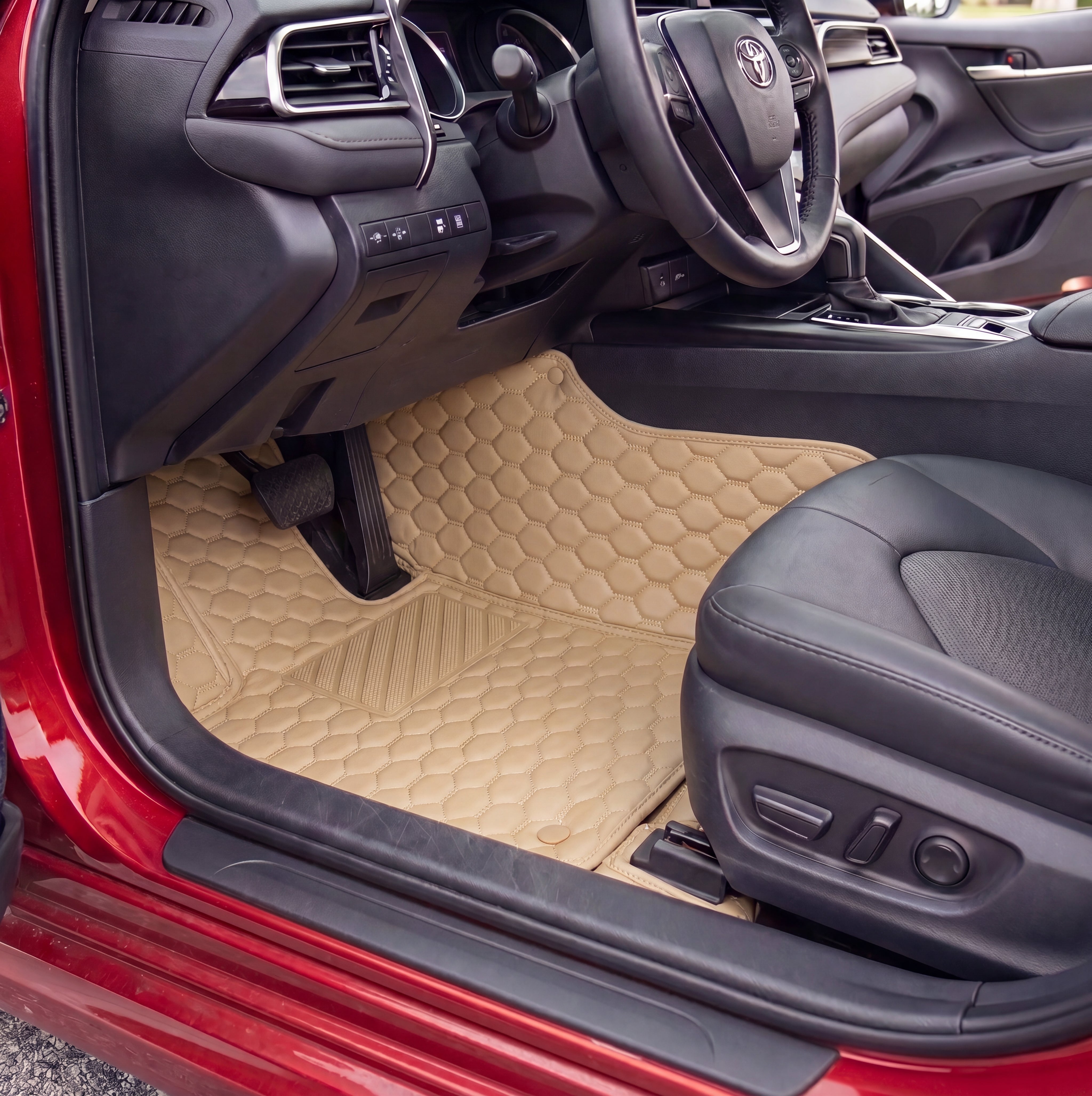 Hexa Series Custom Fit Car Mats - Cream Beige