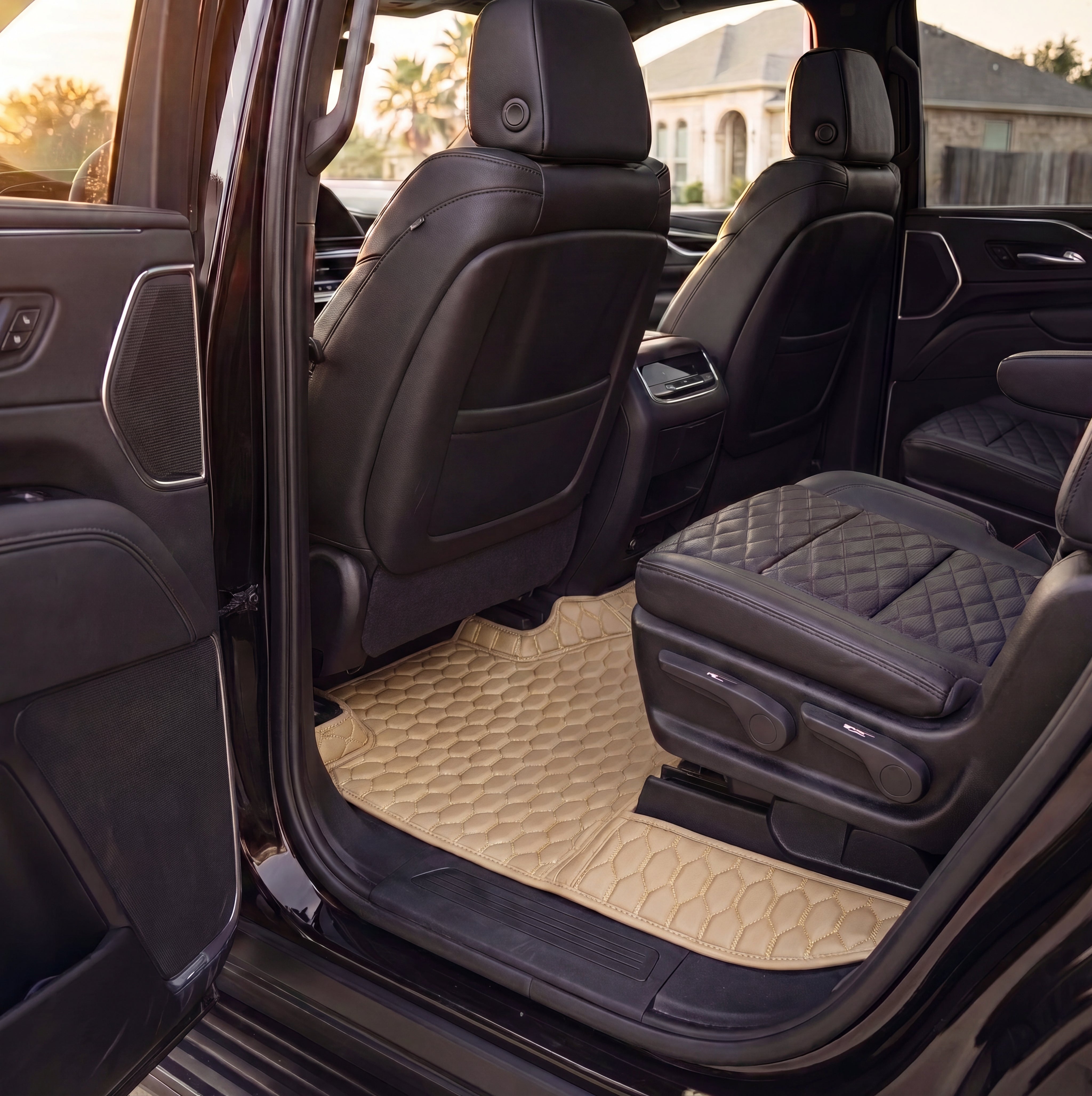 Hexa Series Custom Fit Car Mats - Cream Beige