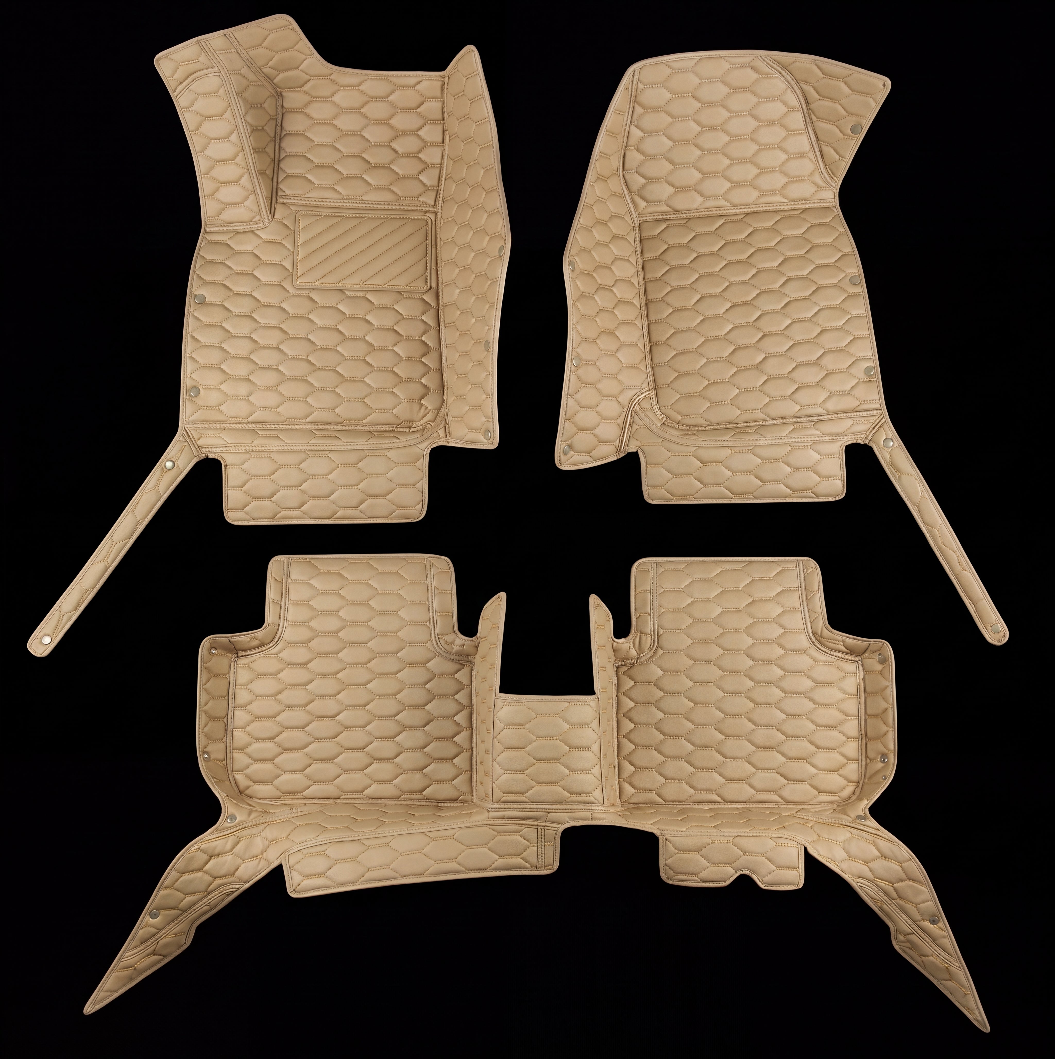 Hexa Series Custom Fit Car Mats - Cream Beige