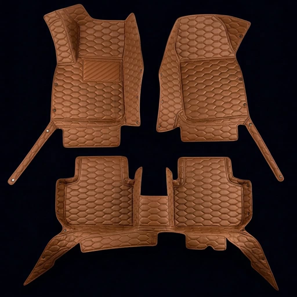 Hexa Series Custom Fit Car Mats - Caramel Brown