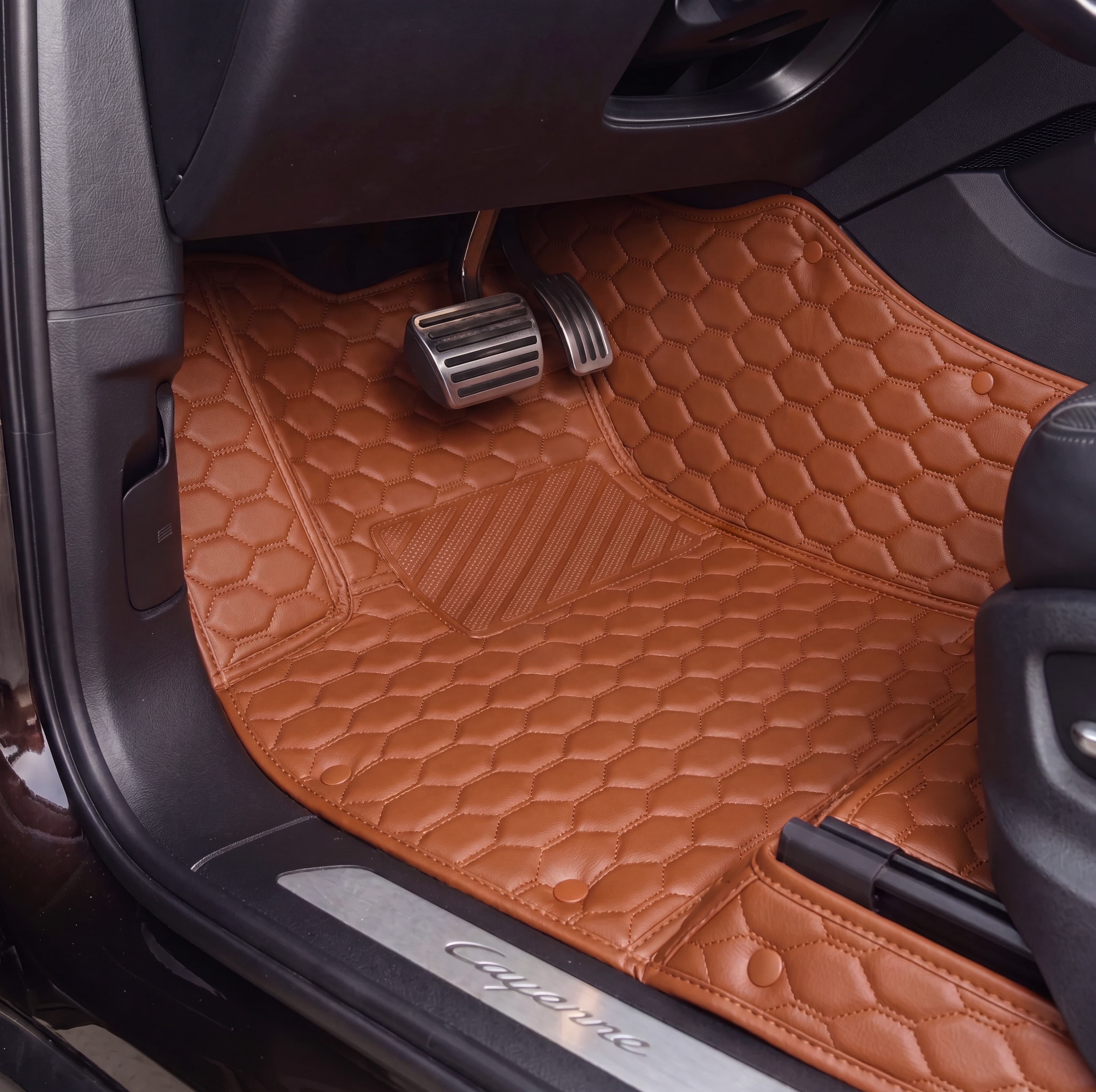 Hexa Series Custom Fit Car Mats - Caramel Brown