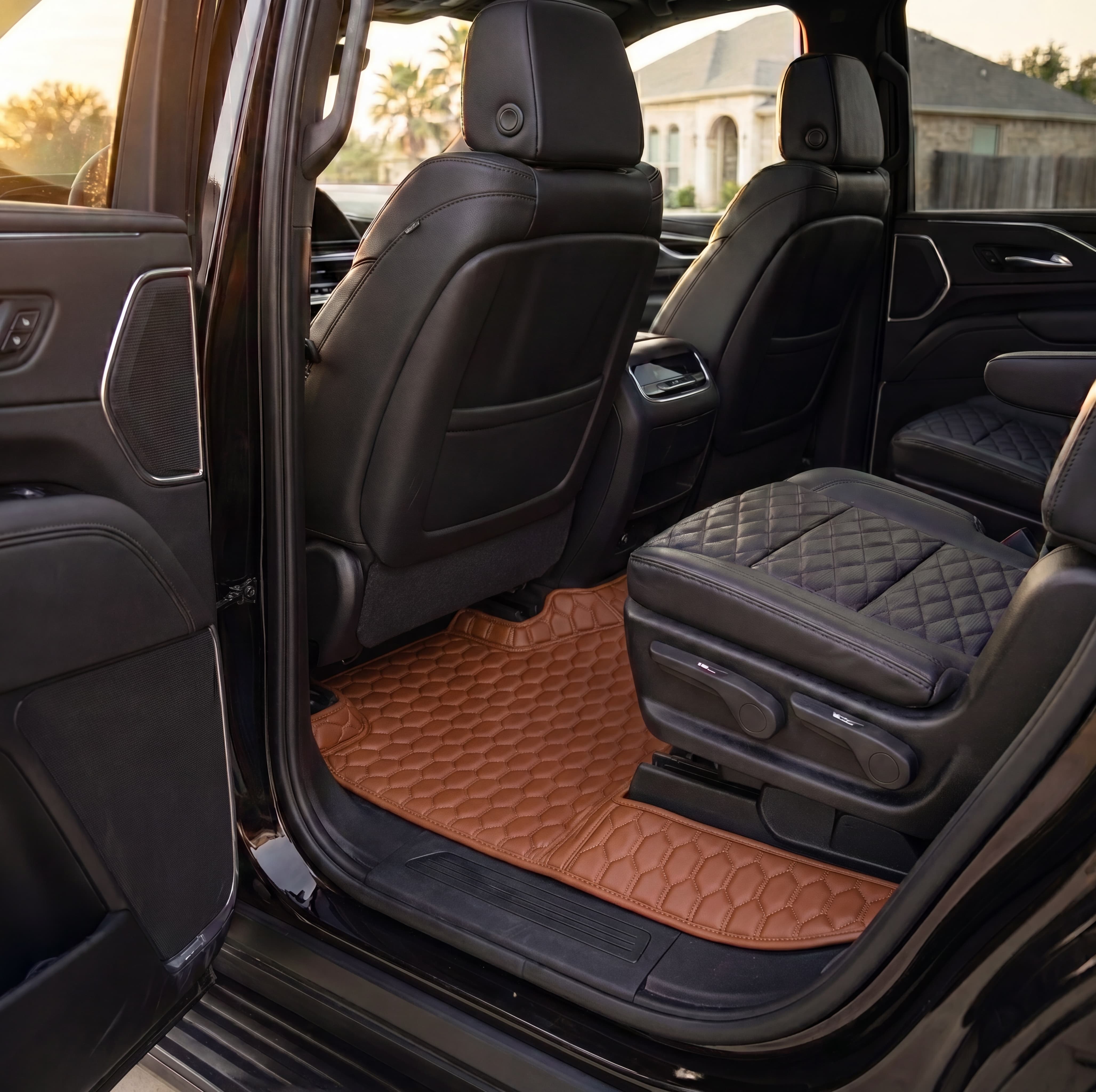 Hexa Series Custom Fit Car Mats - Caramel Brown