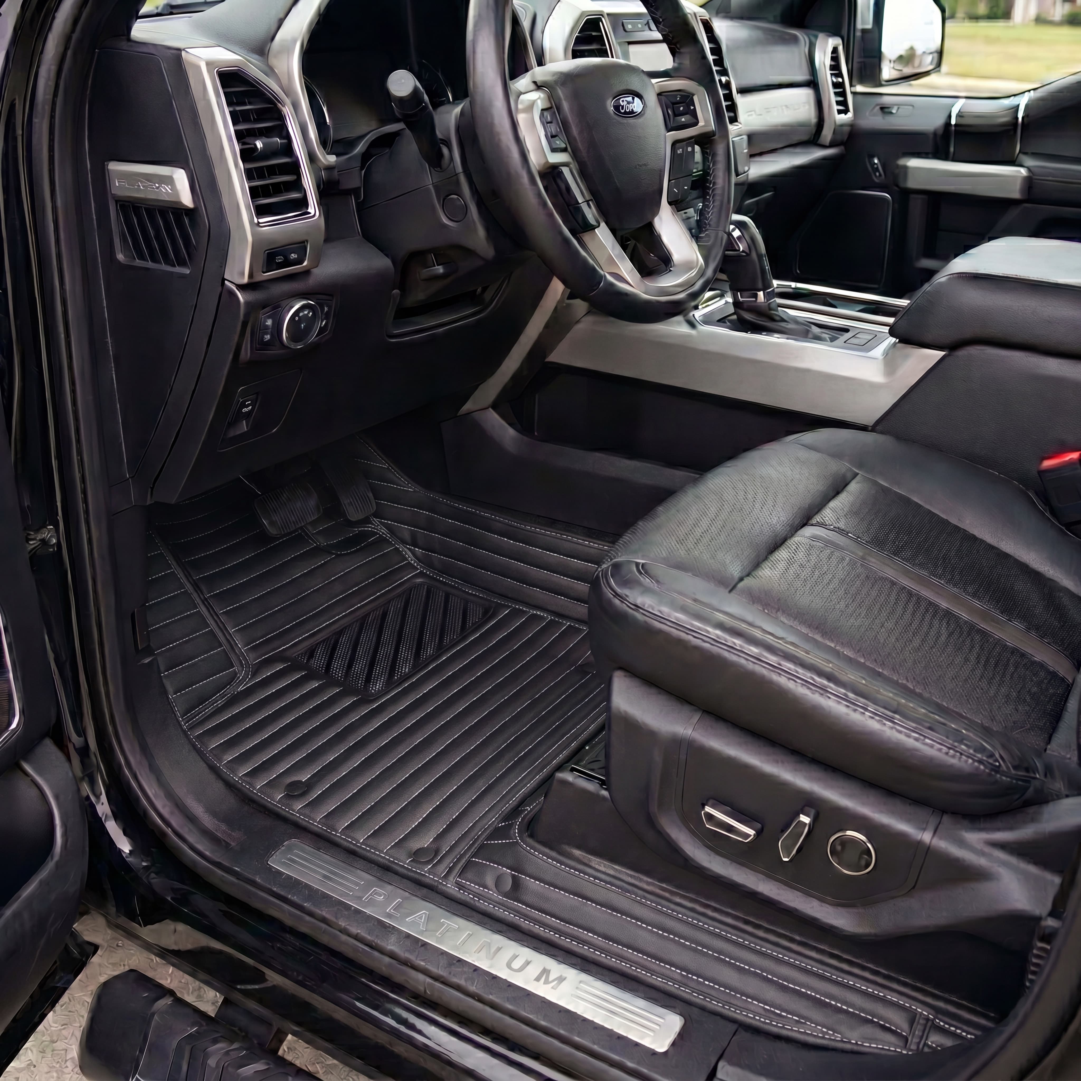 Ribbed Series Custom Fit Car Mats - Black & White