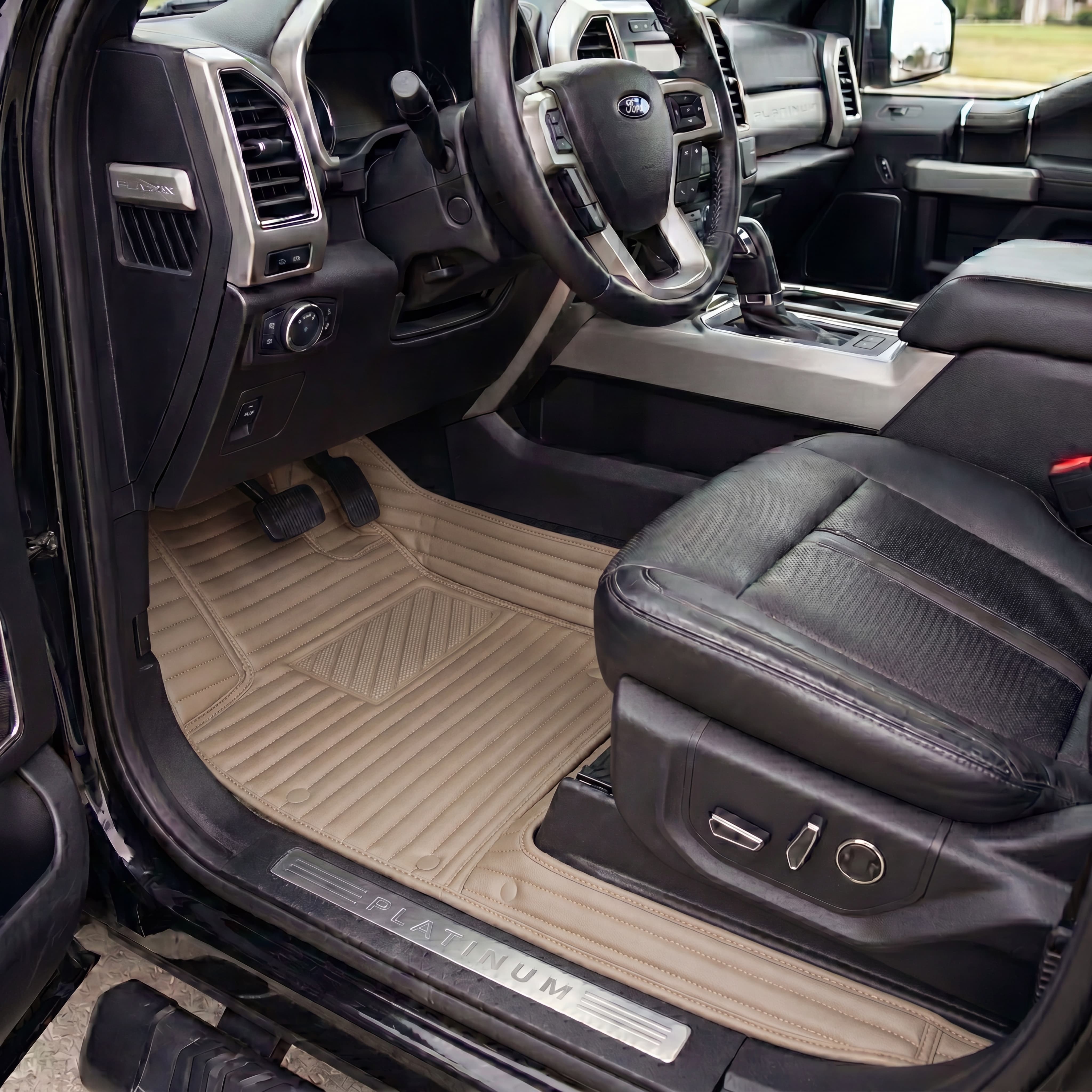 Ribbed Series Custom Fit Car Mats - Cream Beige