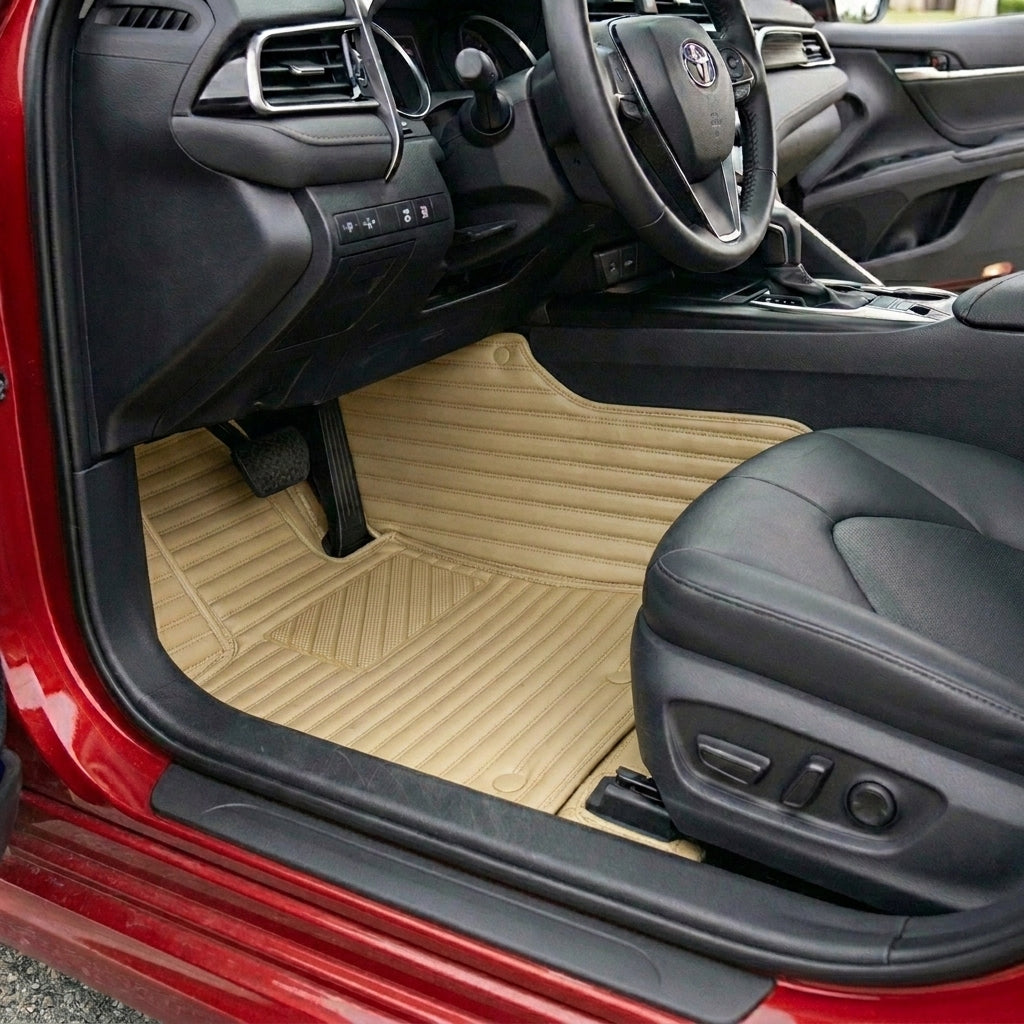 Ribbed Series Custom Fit Car Mats - Cream Beige