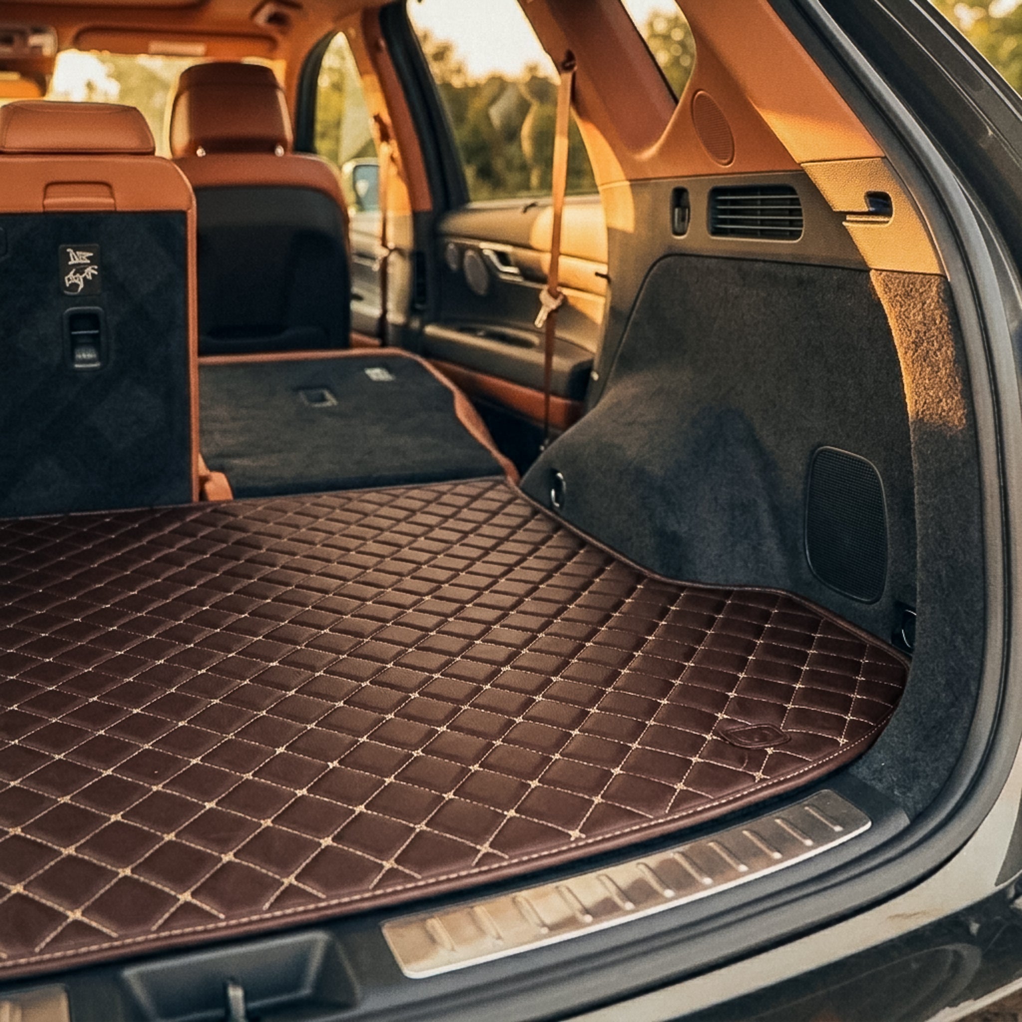 Diamond Series Custom Fit Trunk Mats - Chocolate Brown