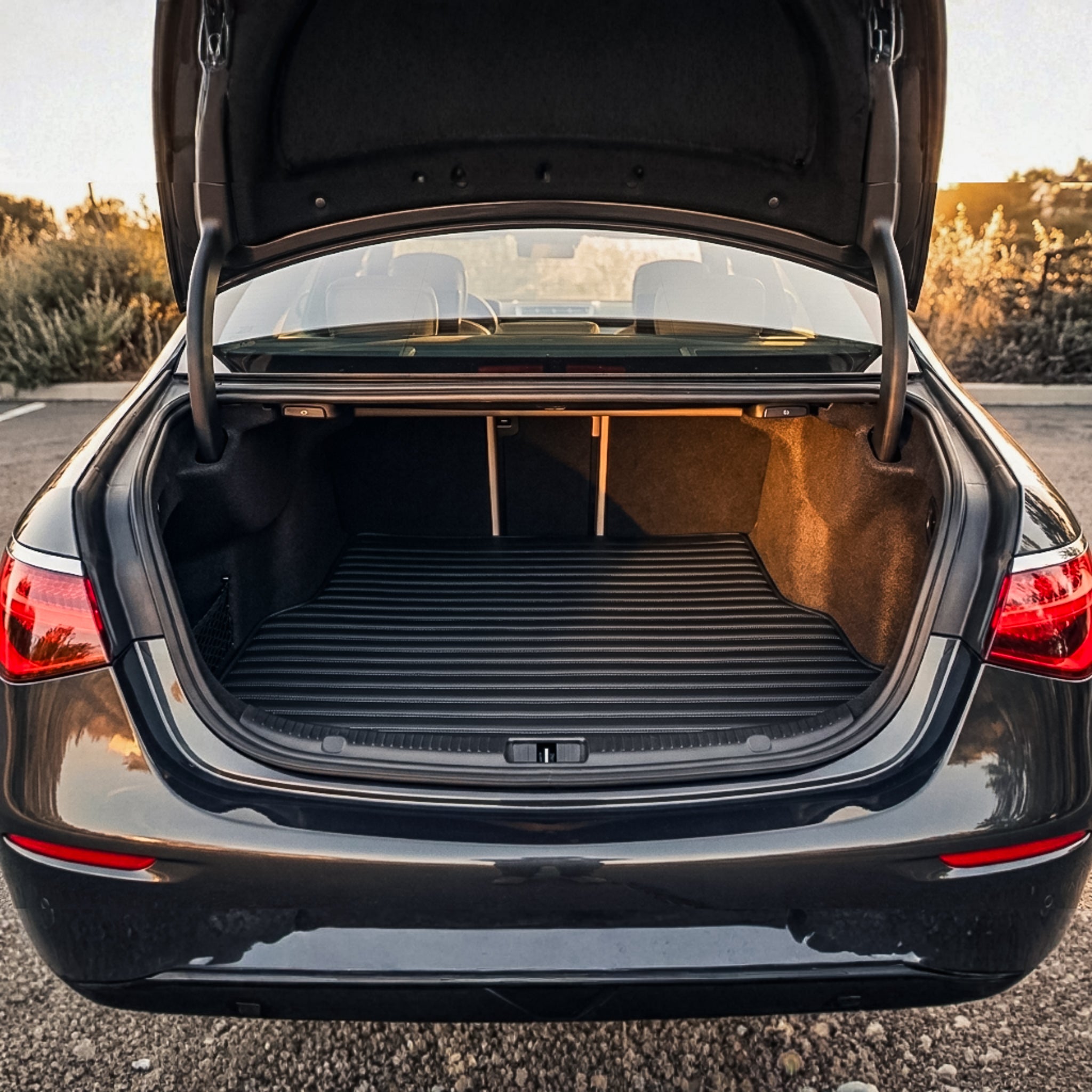 Ribbed Series Custom Fit Trunk Mats - Black & White
