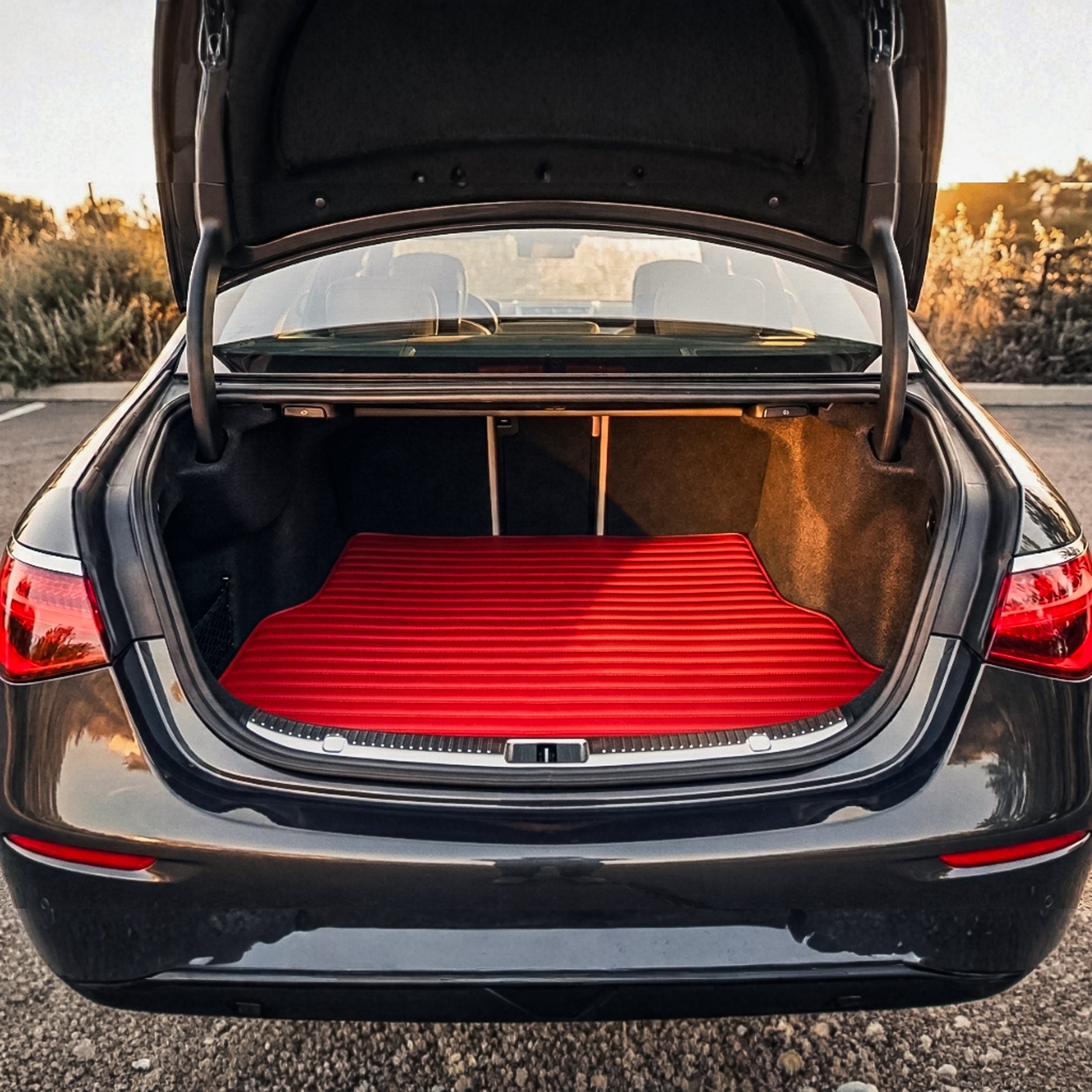 Ribbed Series Custom Fit Trunk Mats - Ferrari Red