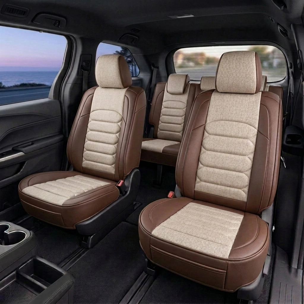 Housses de siège sur mesure Elite Comfort Series - Beige et brun