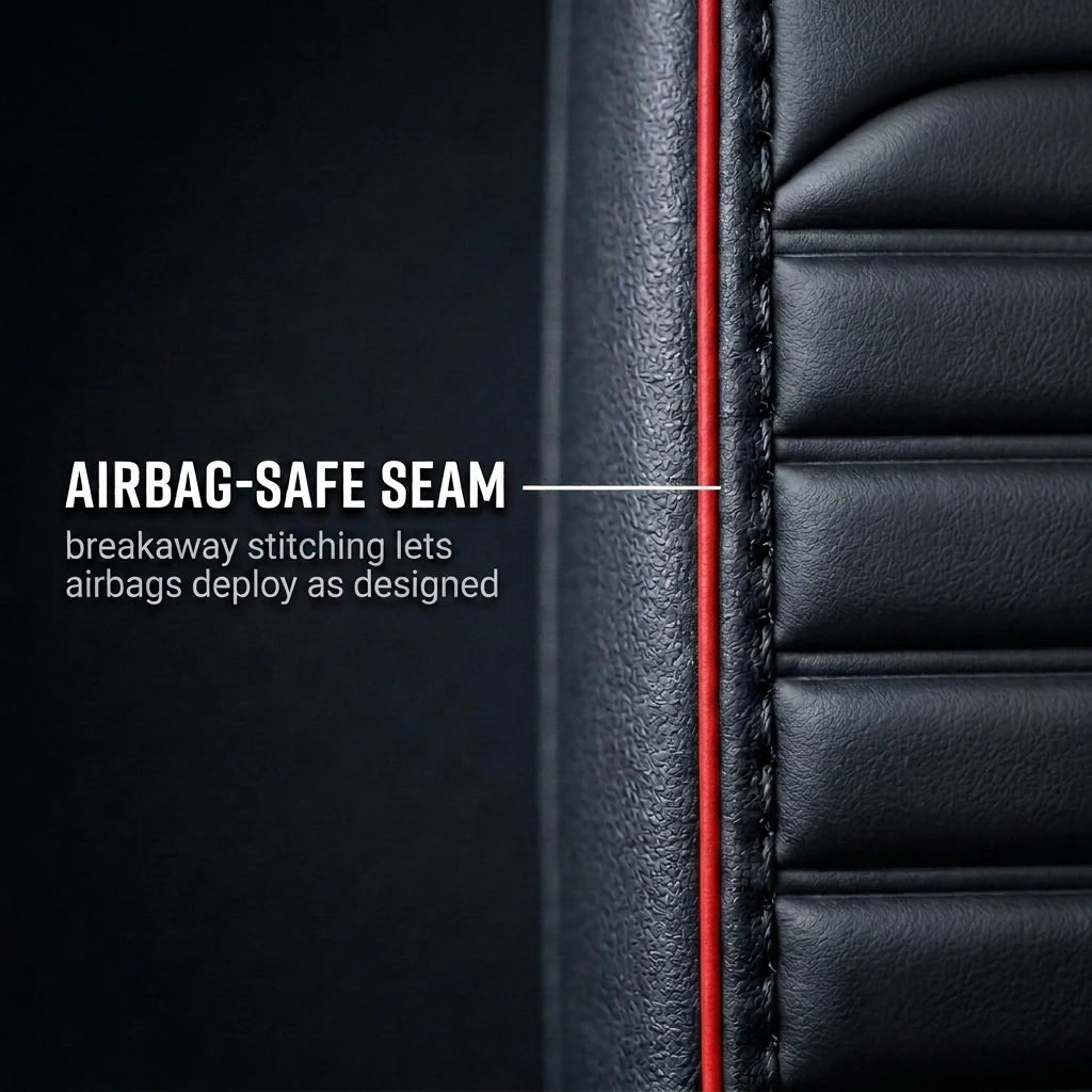 Ribbed Sport Series Custom Fit Seat Covers - Black & Red
