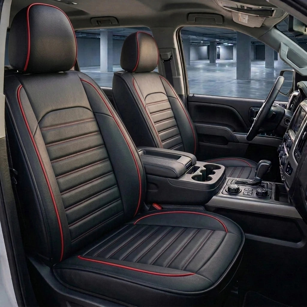 Ribbed Sport Series Custom Fit Seat Covers - Black & Red