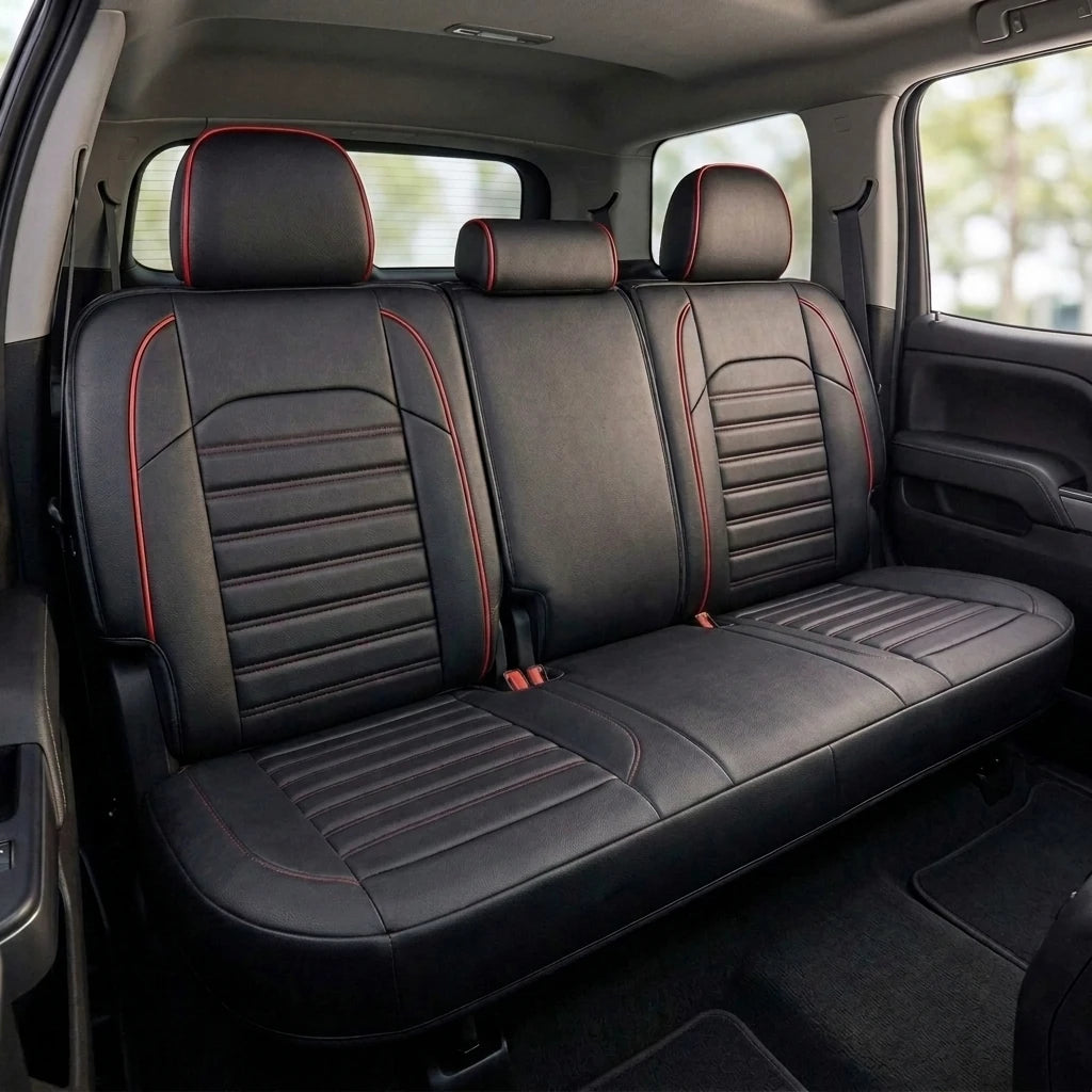 Ribbed Sport Series Custom Fit Seat Covers - Black & Red