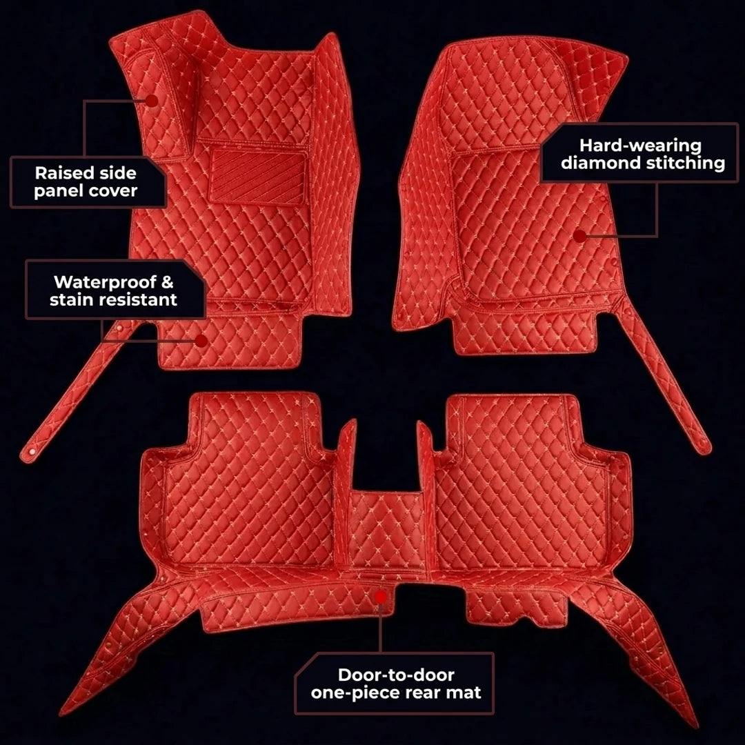 Tapis d'auto sur mesure Diamond - Rouge Ferrari
