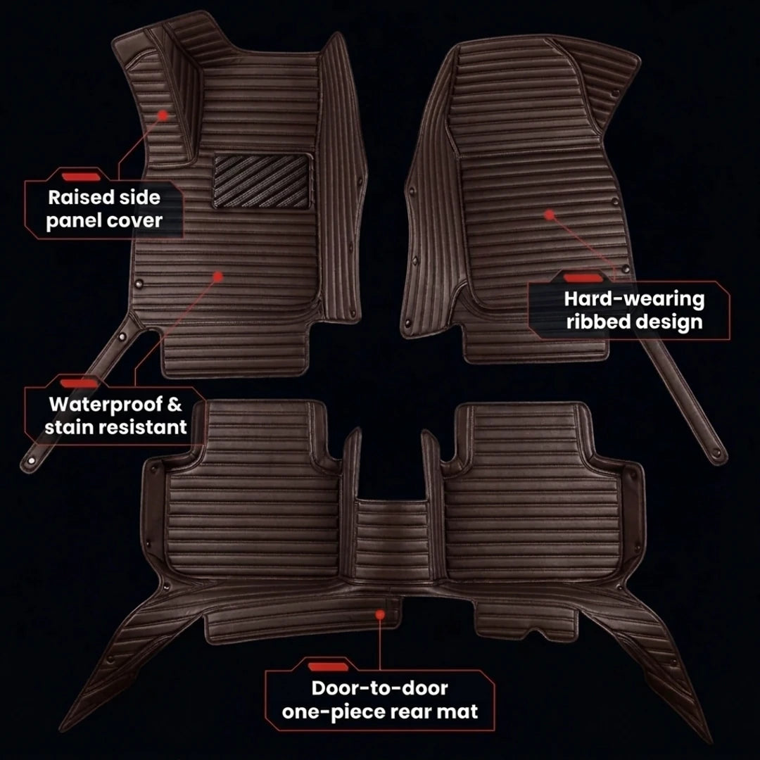 Ribbed Series Custom Fit Car Mats - Chocolate Brown