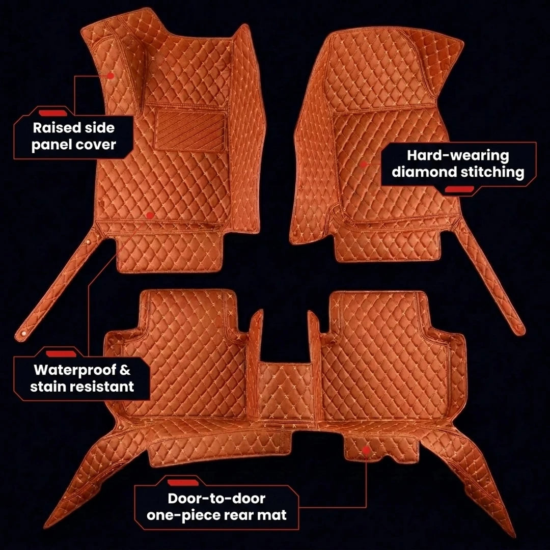 Tapis d'auto sur mesure Diamond - Brun caramel