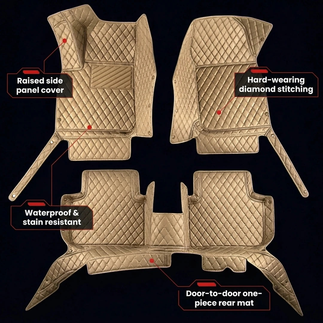 Tapis d'auto sur mesure Diamond - Beige crème