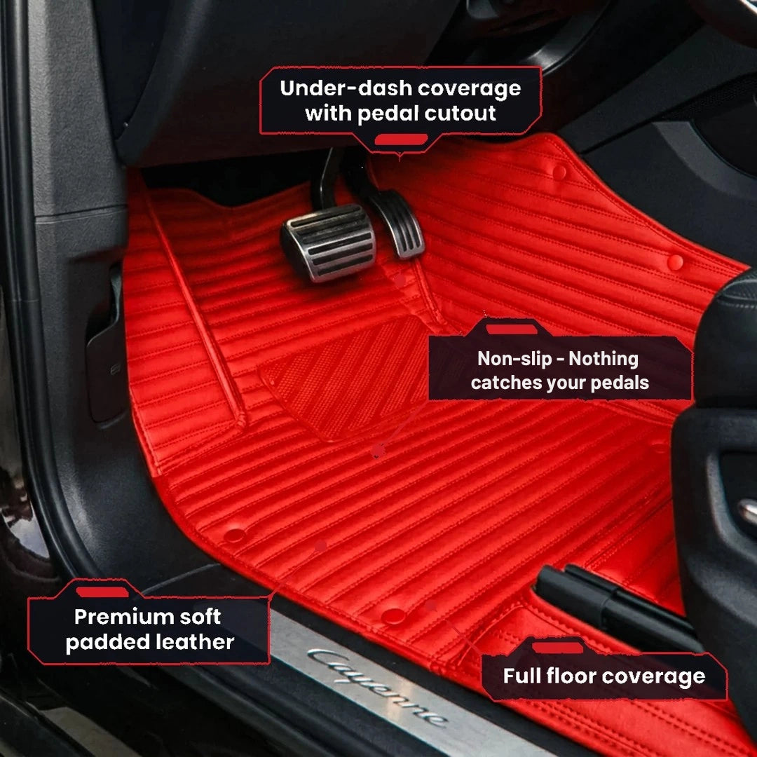 Tapis d'auto sur mesure série Ribbed - Rouge Ferrari