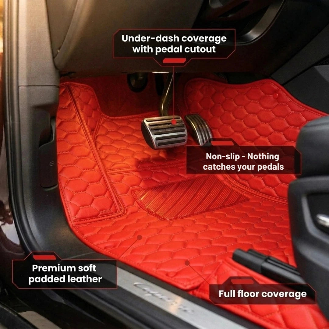 Tapis d'auto sur mesure Hexa - Rouge Ferrari