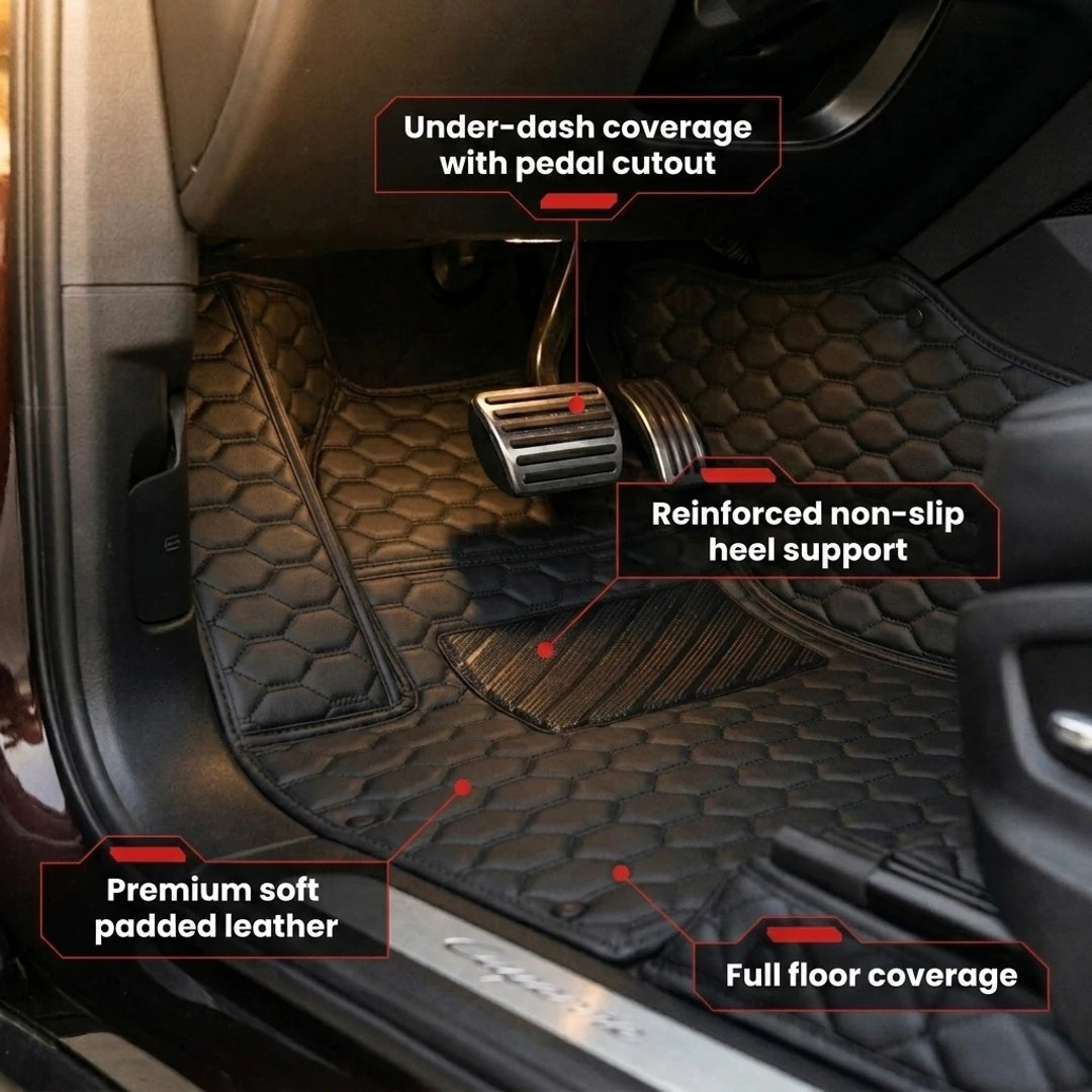 Hexa Series Custom Fit Car Mats - All Black