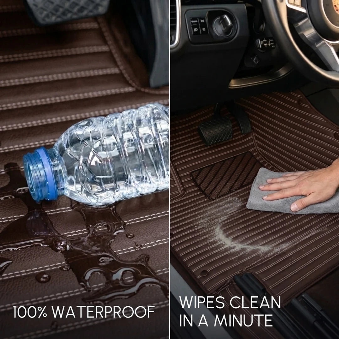 Tapis d'auto sur mesure série Ribbed - Brun chocolat