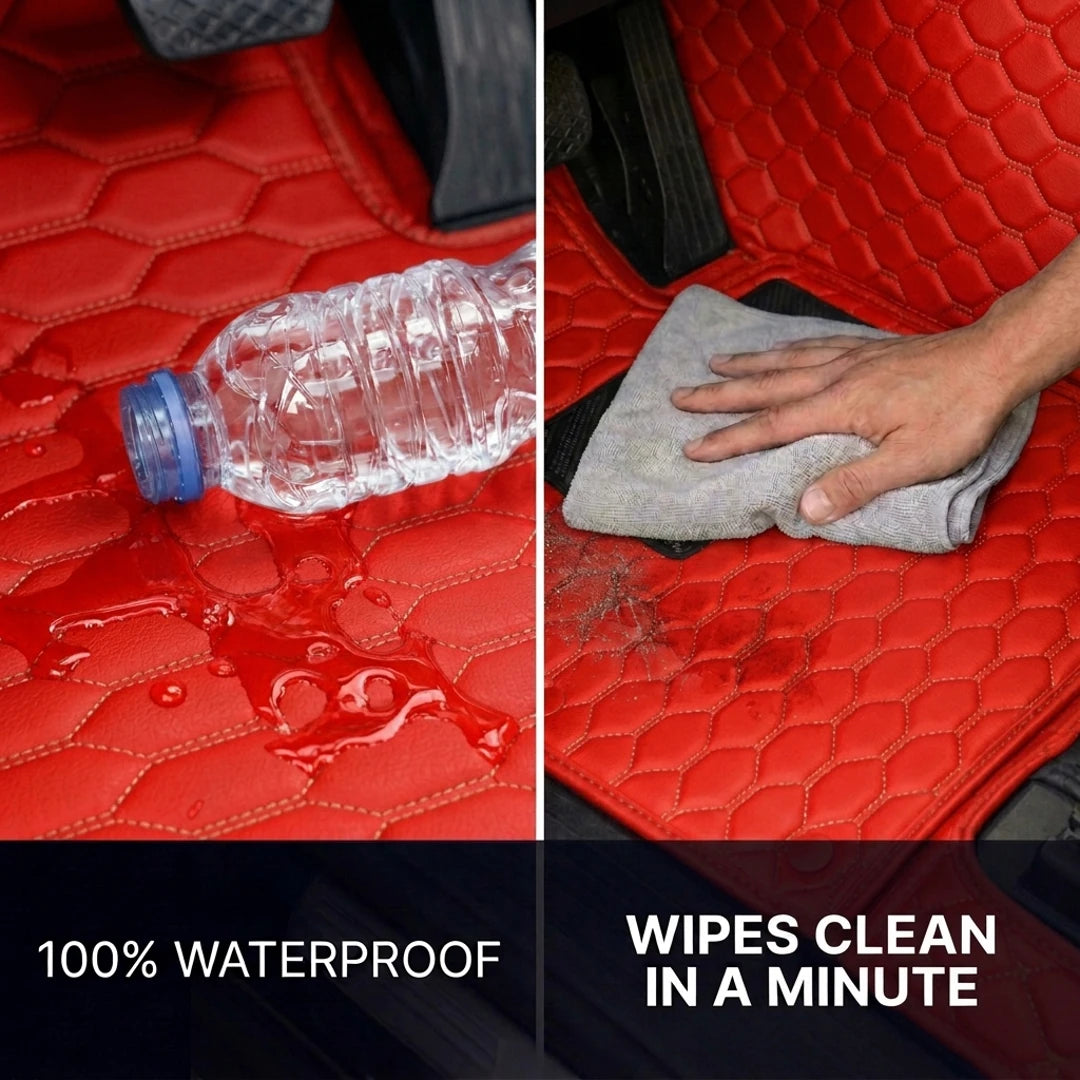 Tapis d'auto sur mesure Hexa - Rouge Ferrari