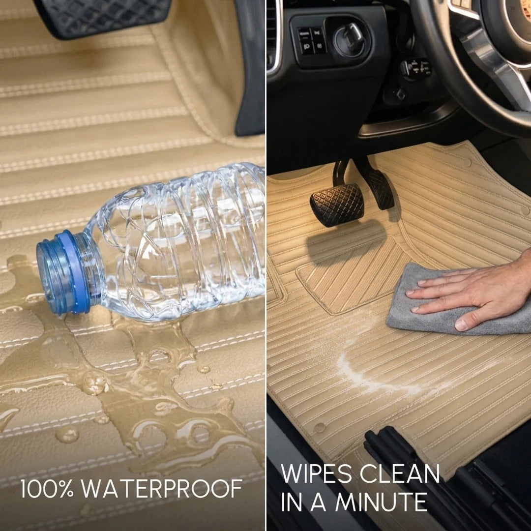 Tapis d'auto sur mesure série Ribbed - Beige crème