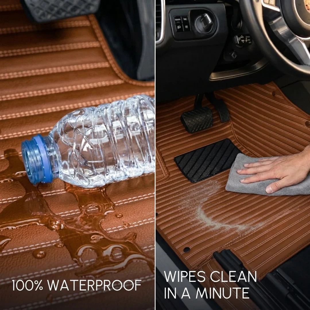 Tapis d'auto sur mesure série Ribbed - Brun caramel