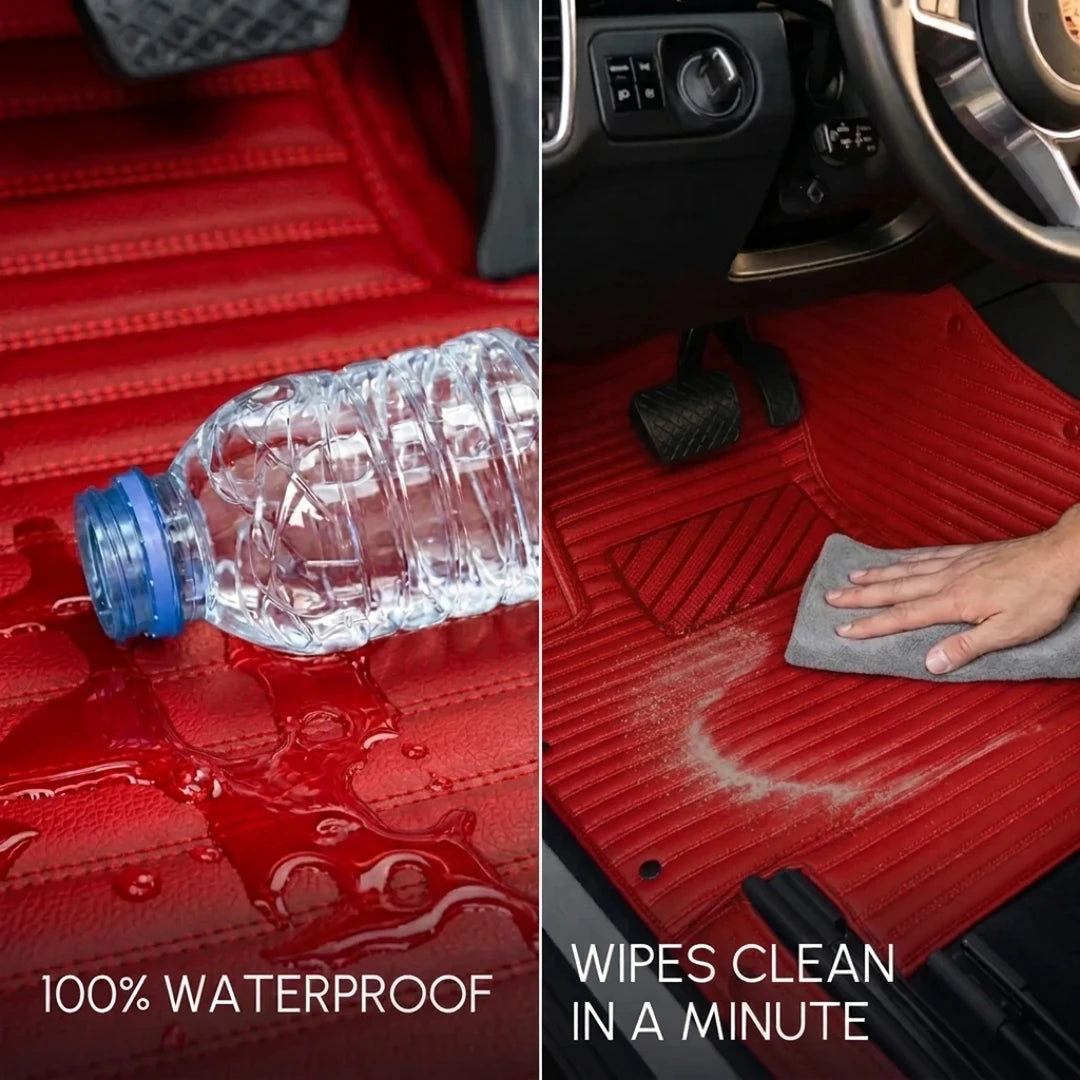 Tapis d'auto sur mesure série Ribbed - Rouge Ferrari