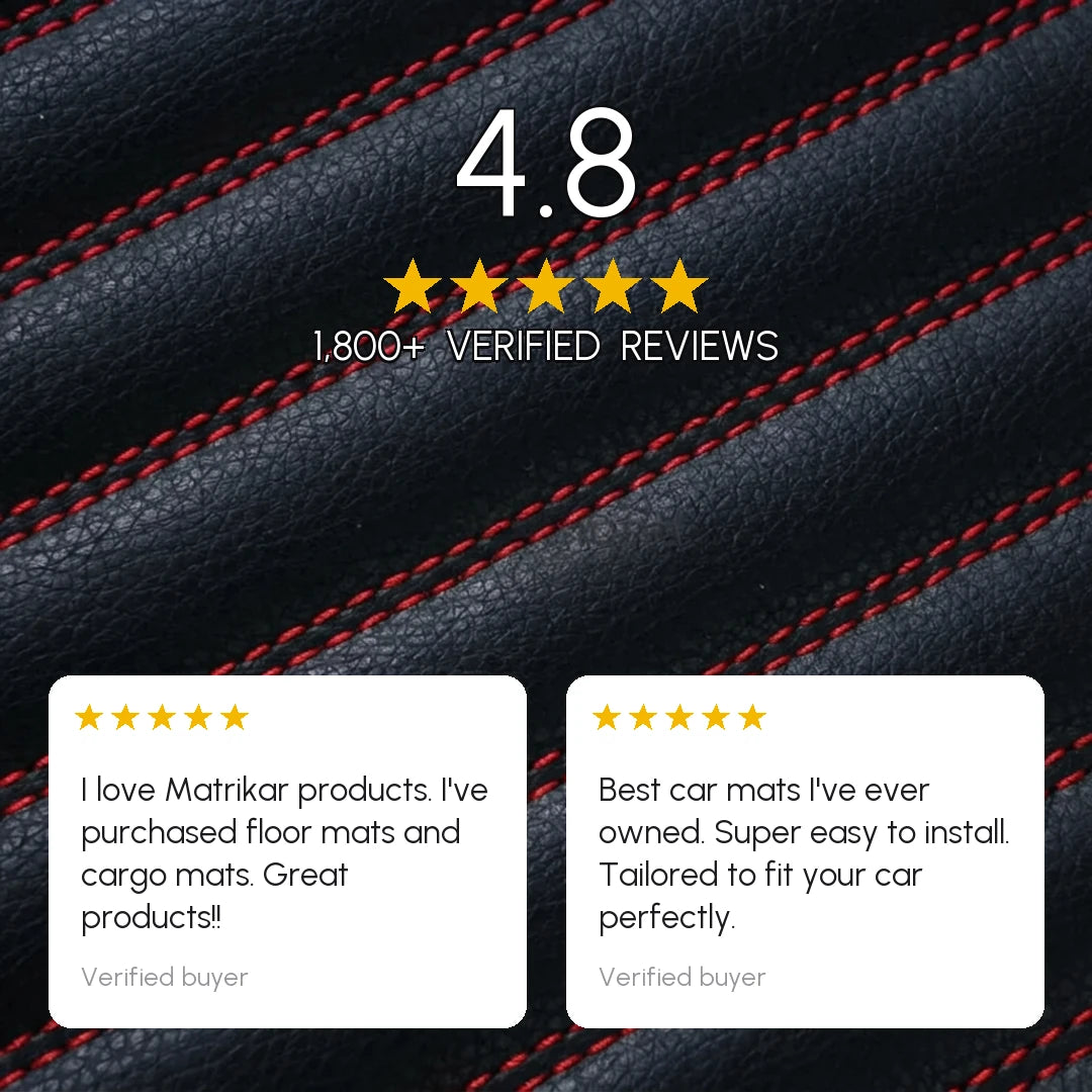 Tapis d'auto sur mesure série Ribbed - Noir et rouge