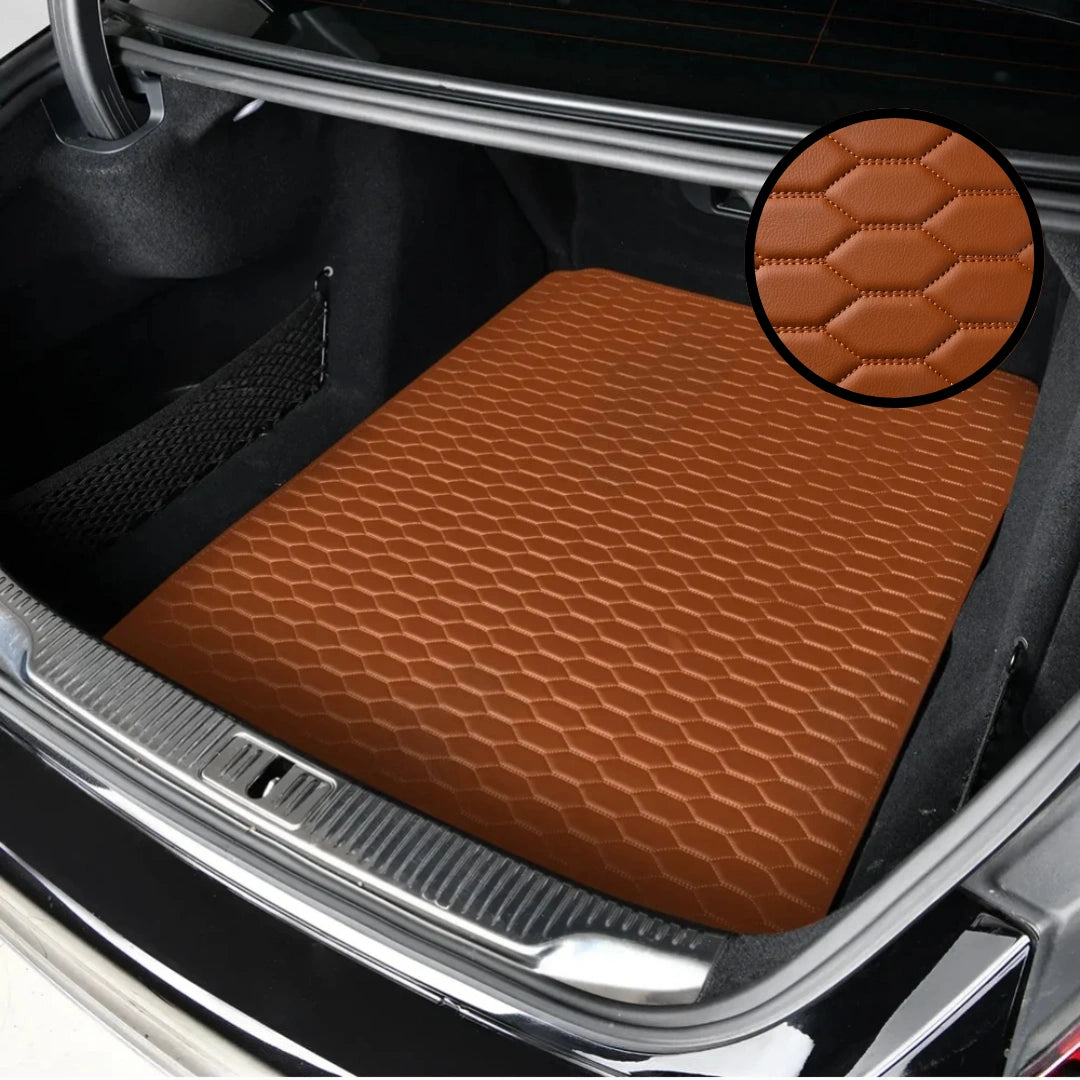 Hexa Series Custom Fit Trunk Mats - Caramel Brown